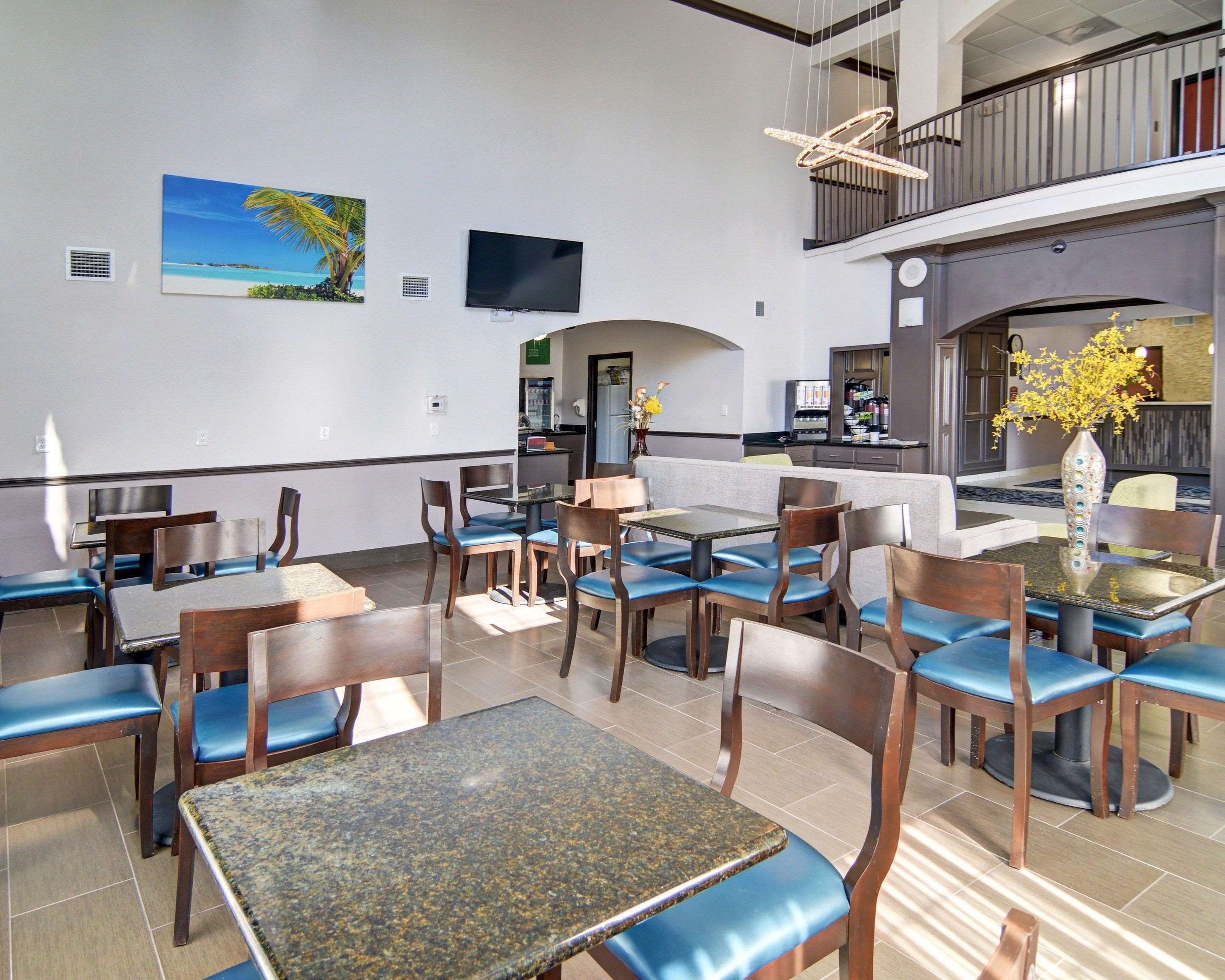 Enjoy breakfast in this seating area