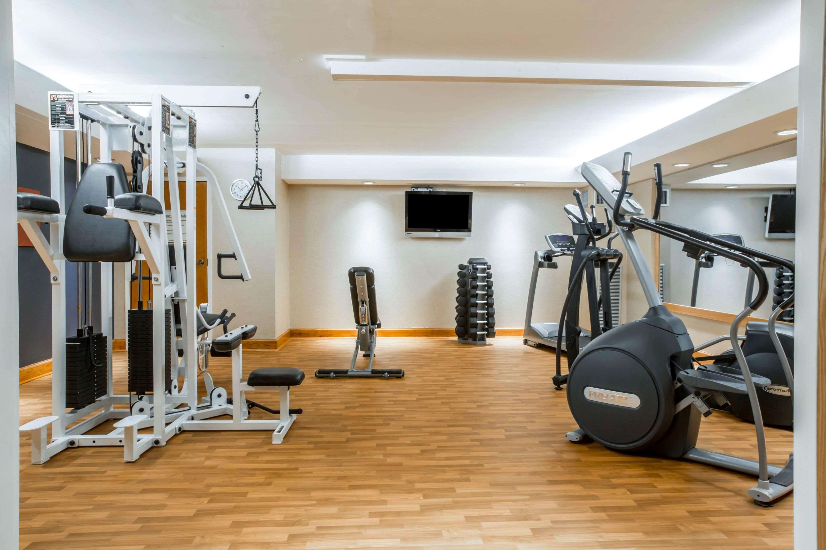 Fitness center with television