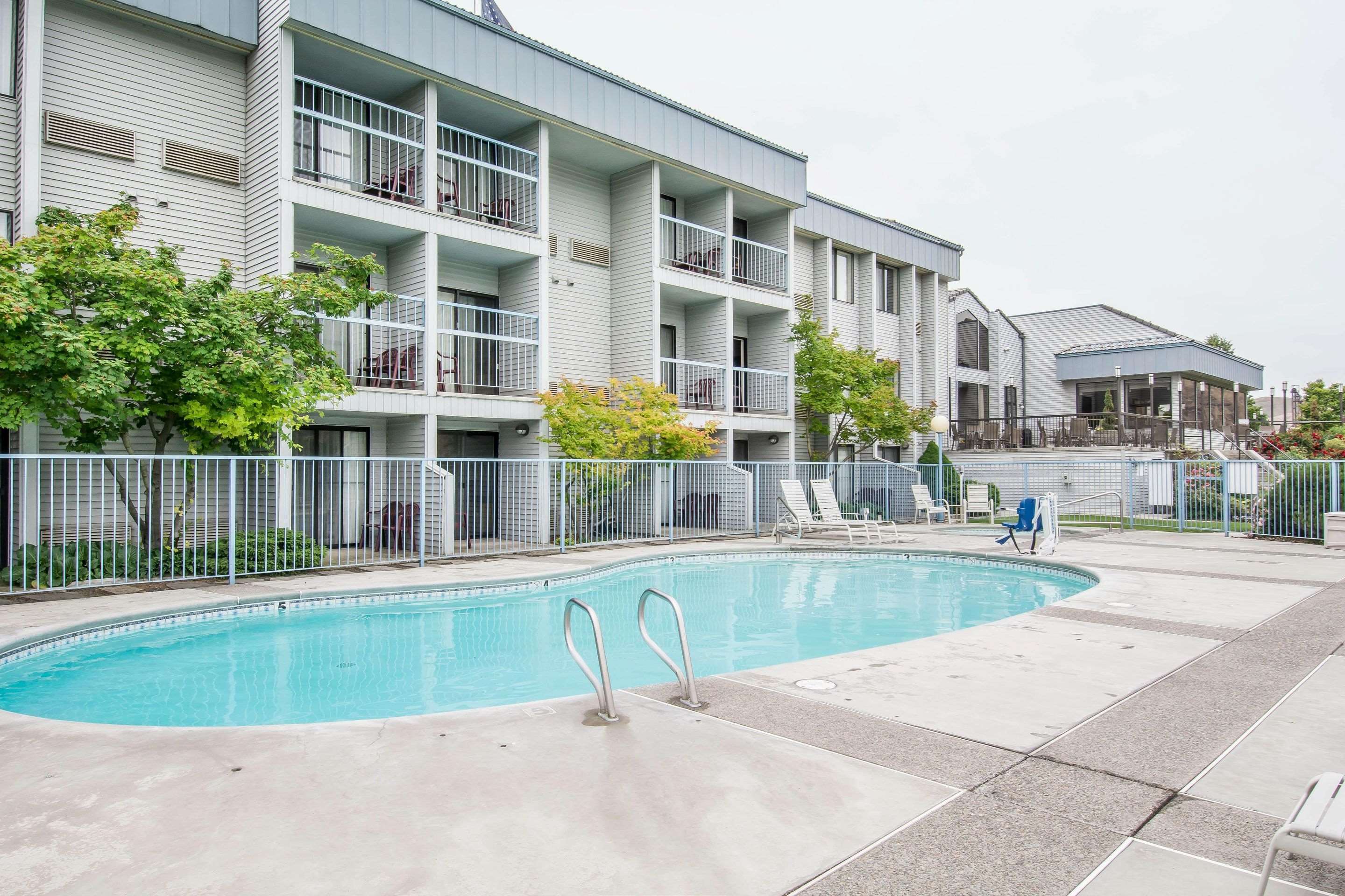 Outdoor pool in garden setting