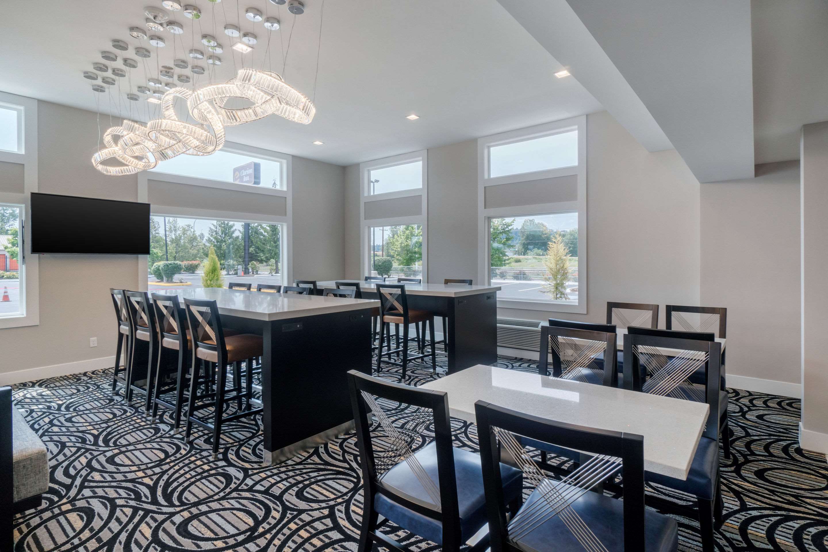 Enjoy breakfast in this seating area