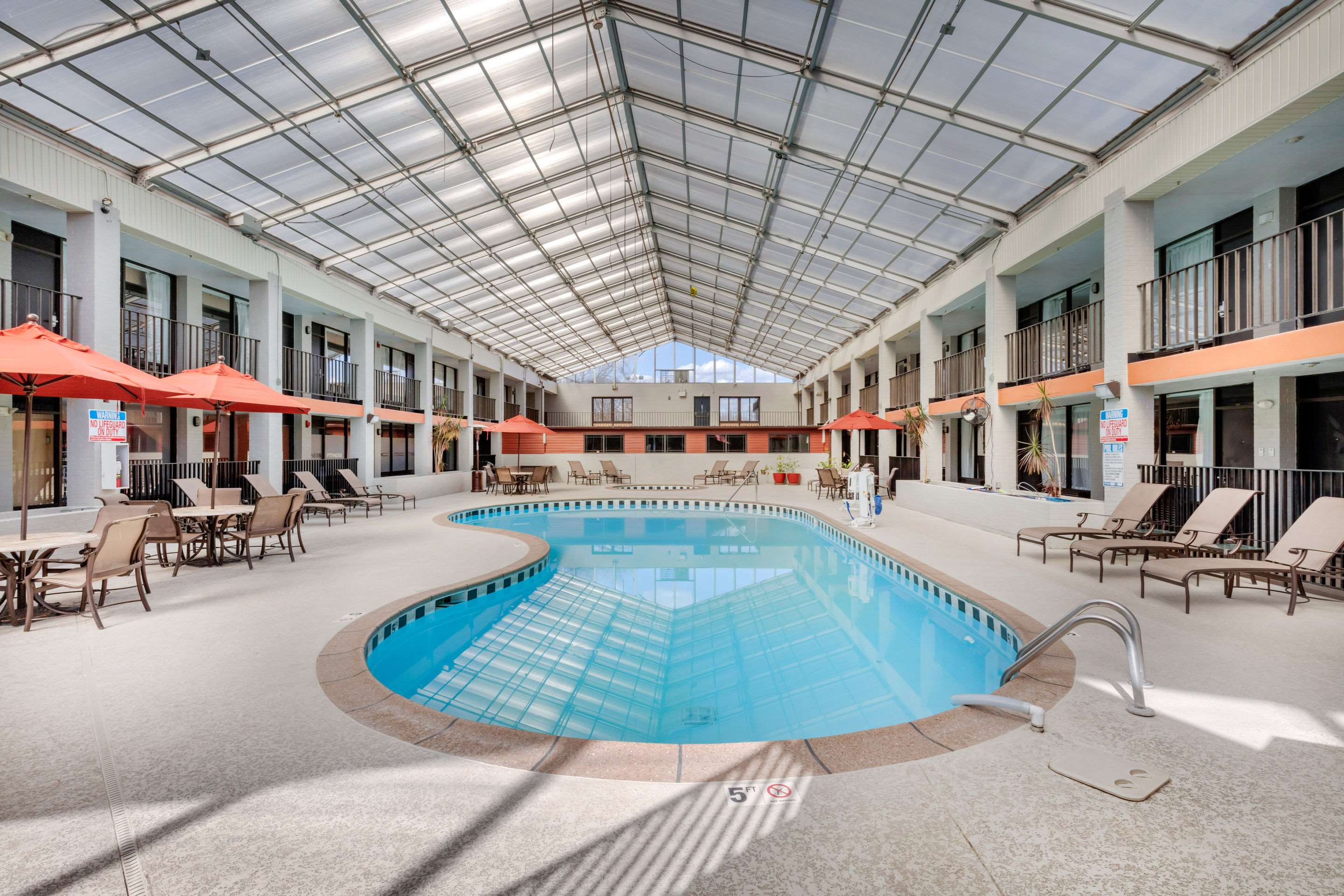 Indoor pool with hot tub