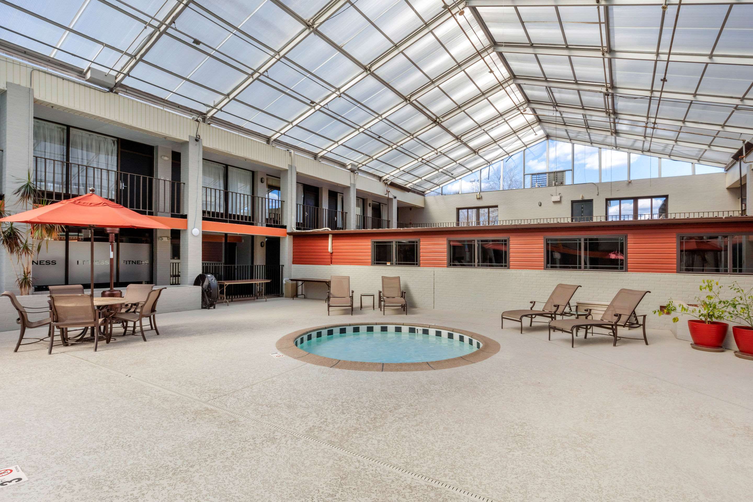 Indoor pool with hot tub