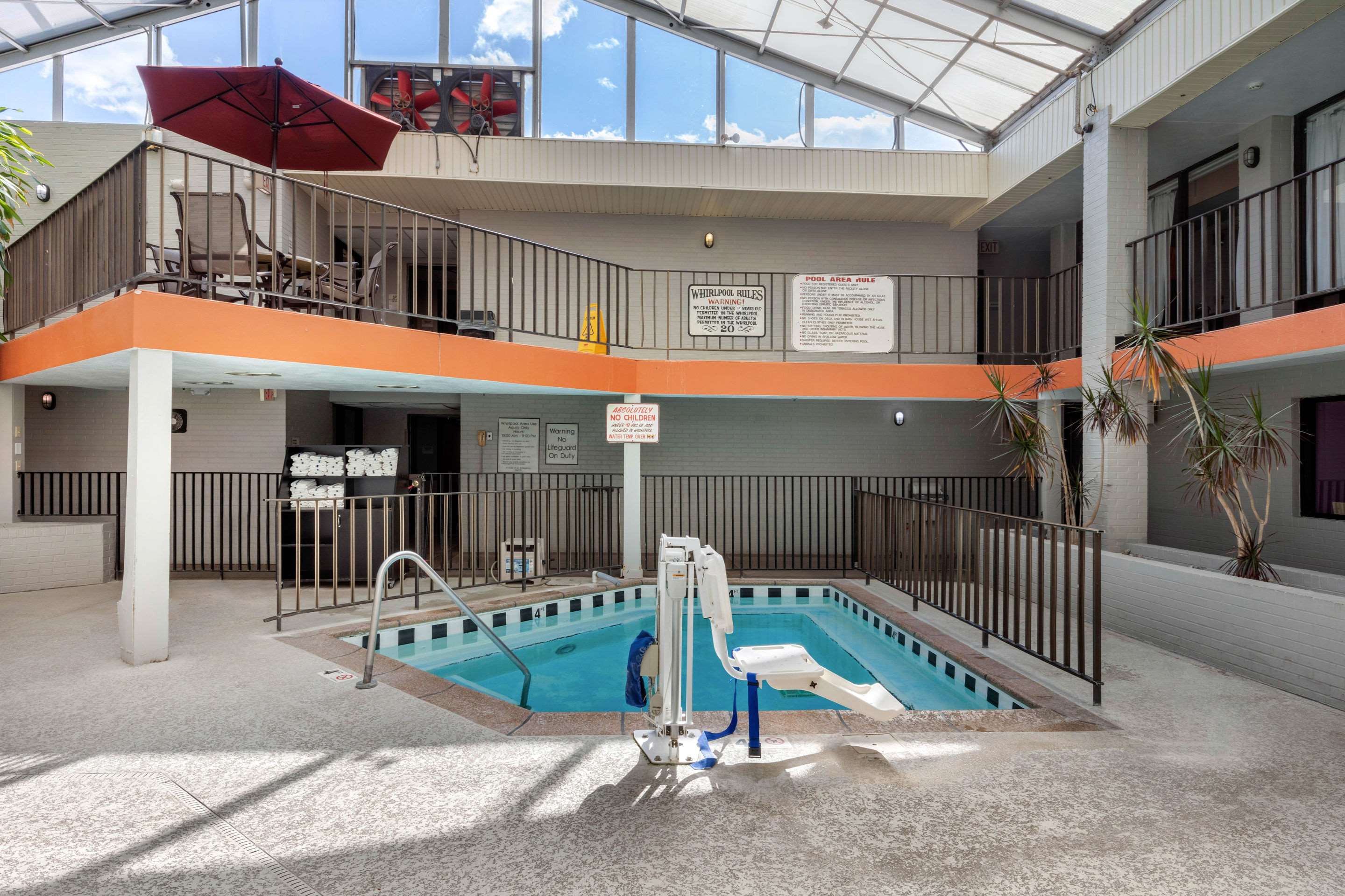 Indoor pool with hot tub