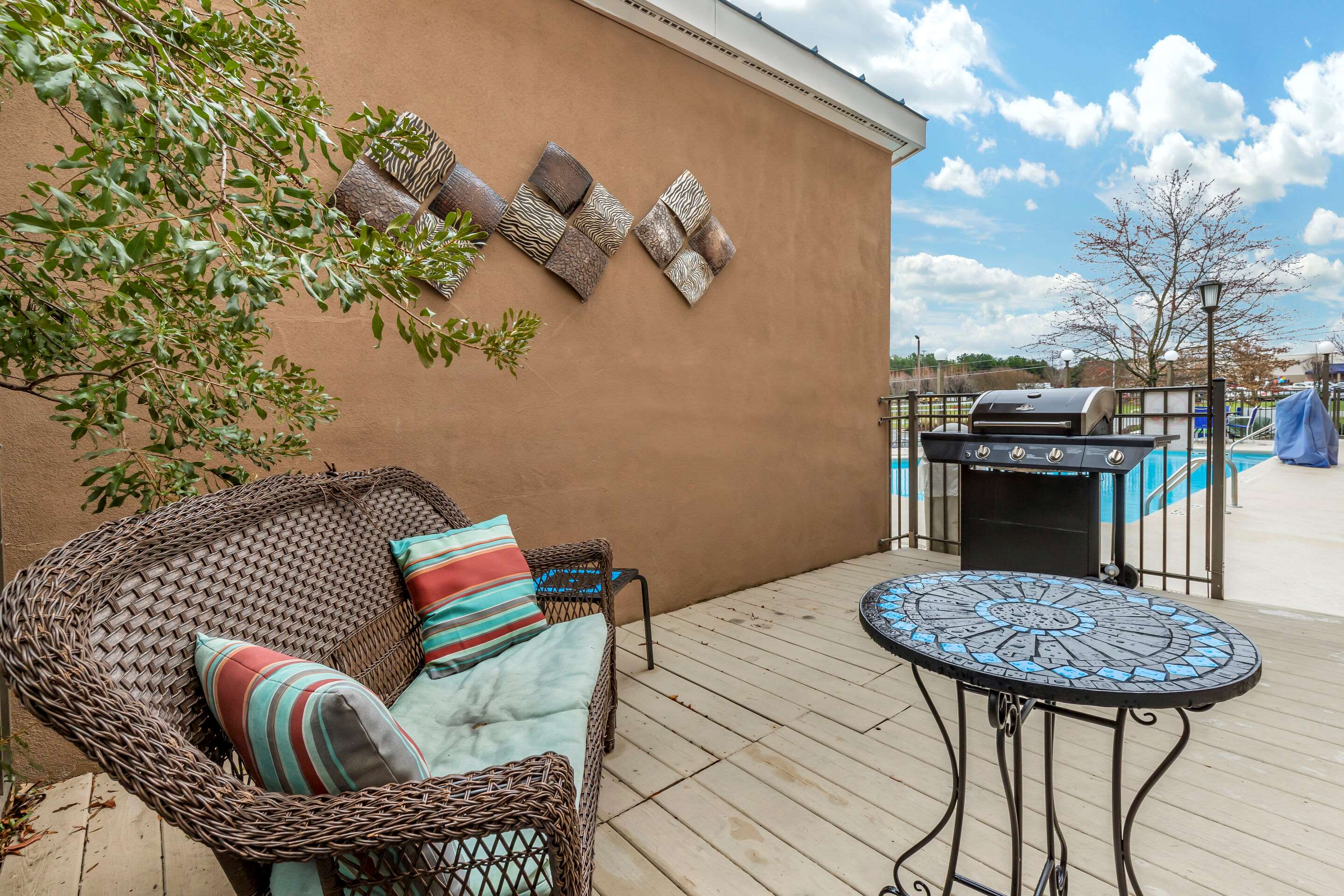 Patio with barbecue grill | Comfort Inn & Suites Asheboro East