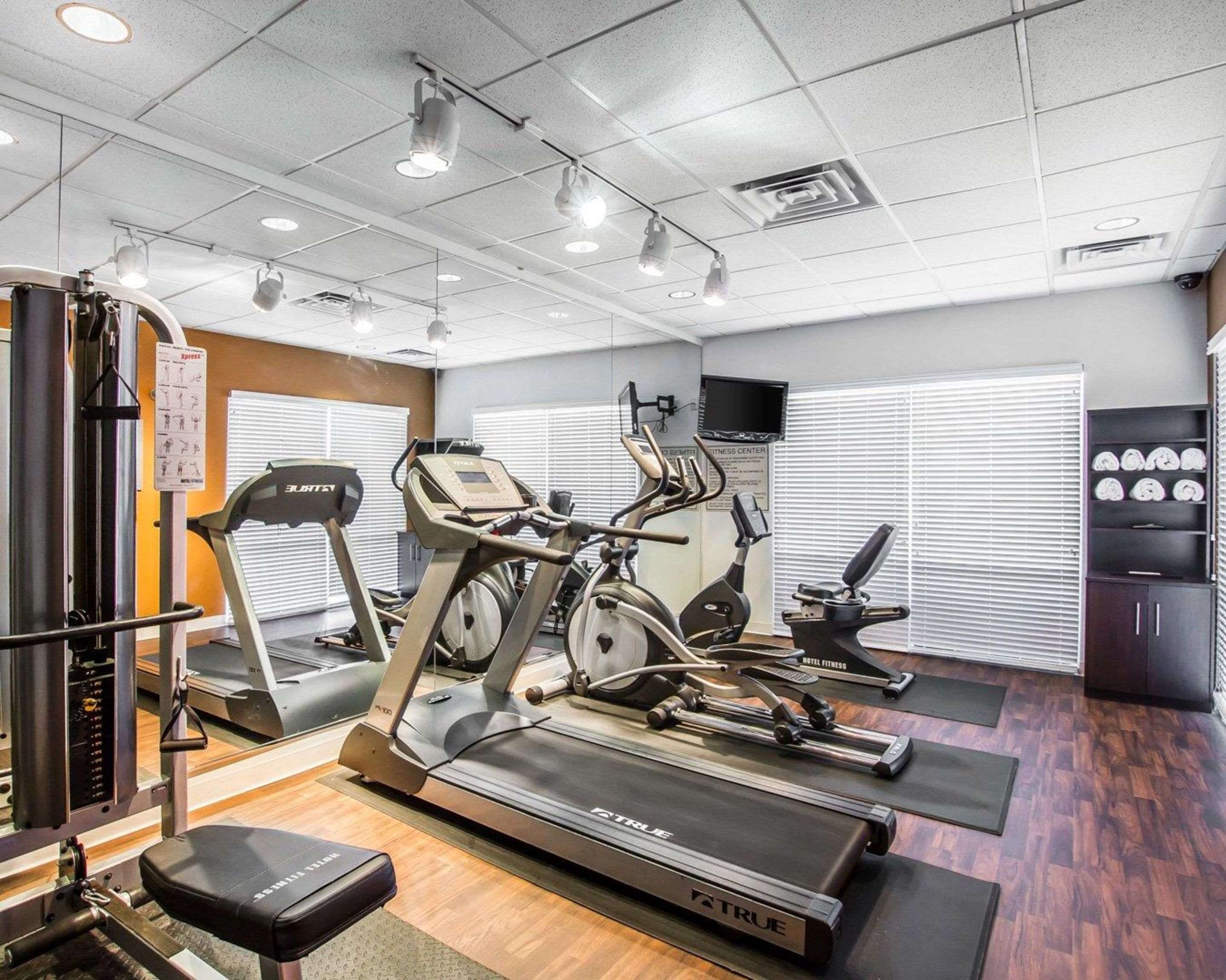 Fitness center with television