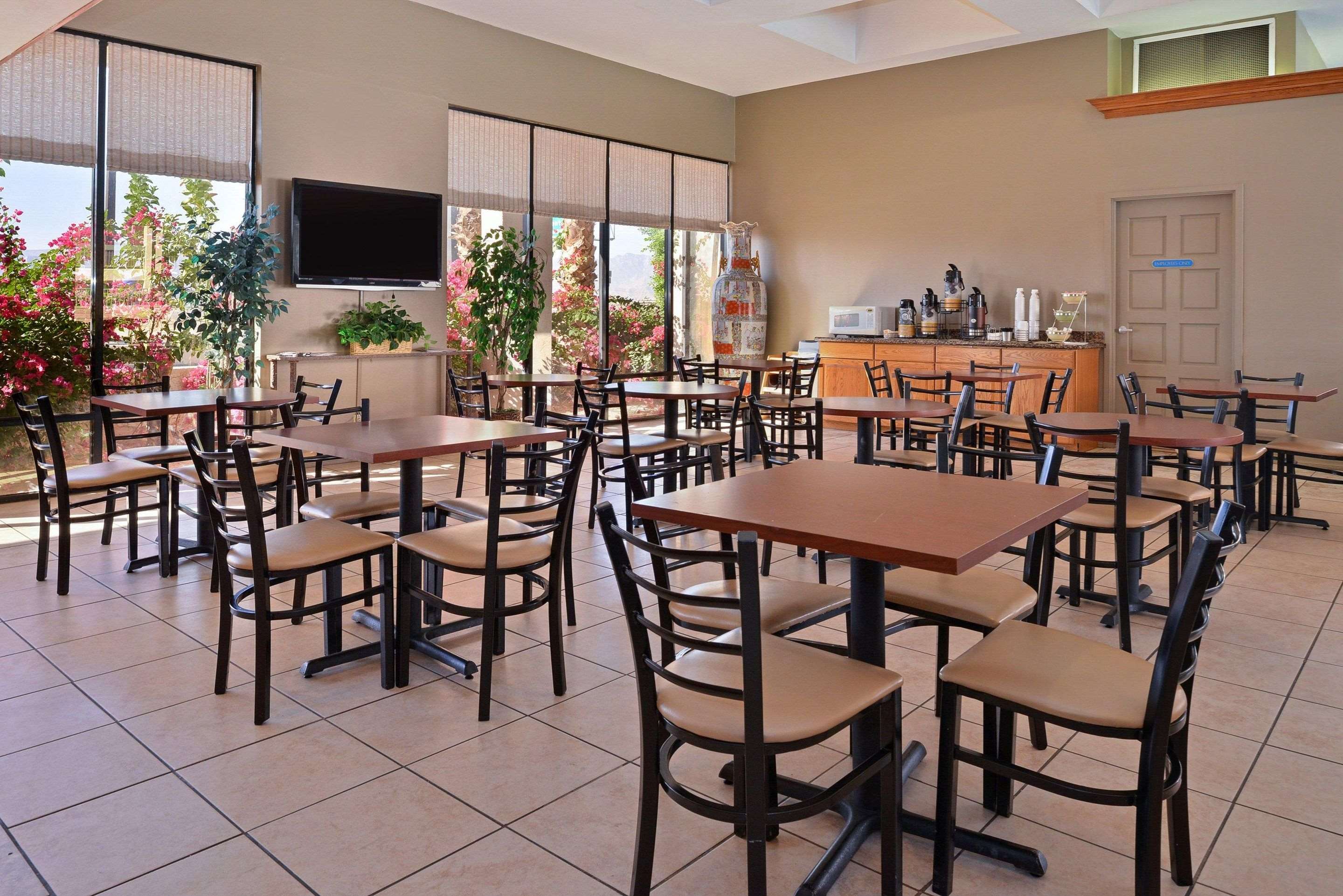 Enjoy breakfast in this seating area