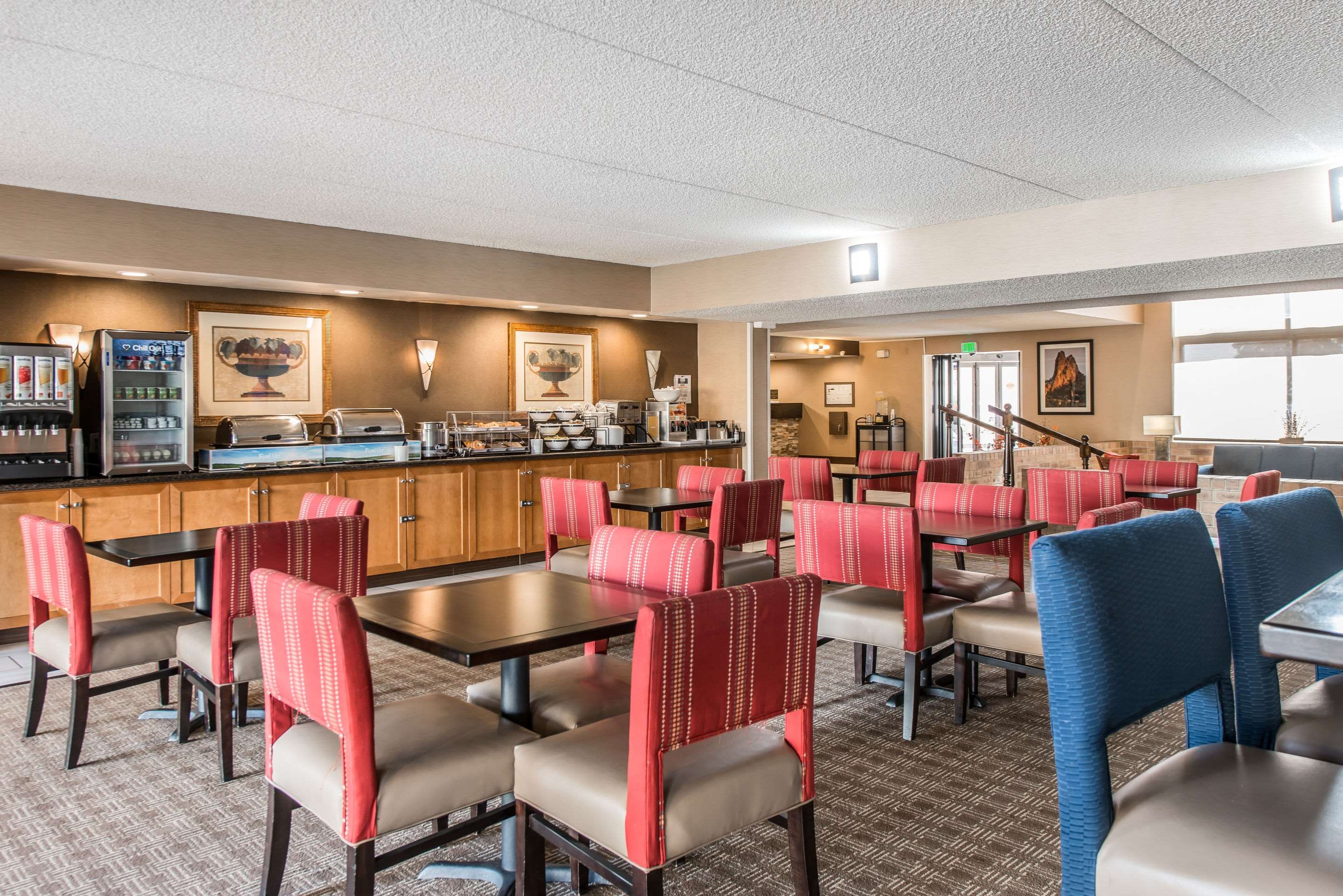 Spacious breakfast seating area