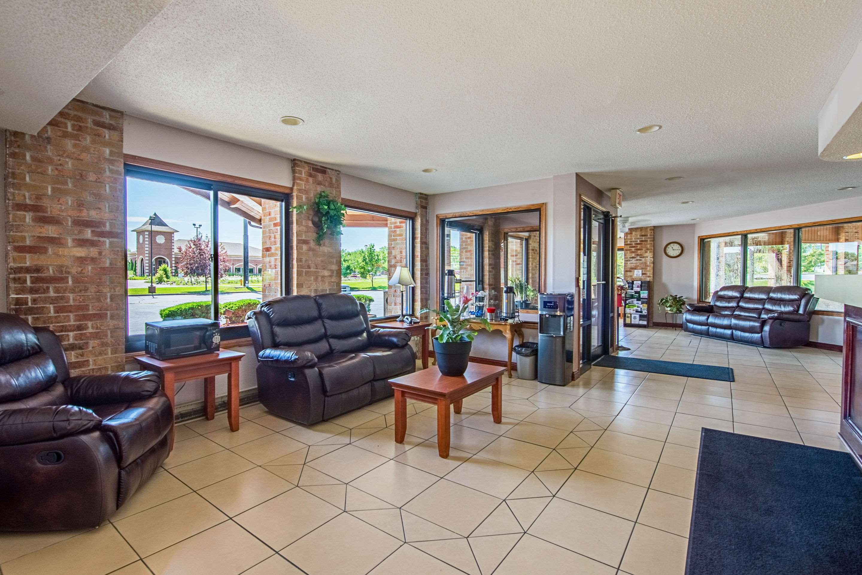 Spacious lobby with sitting area