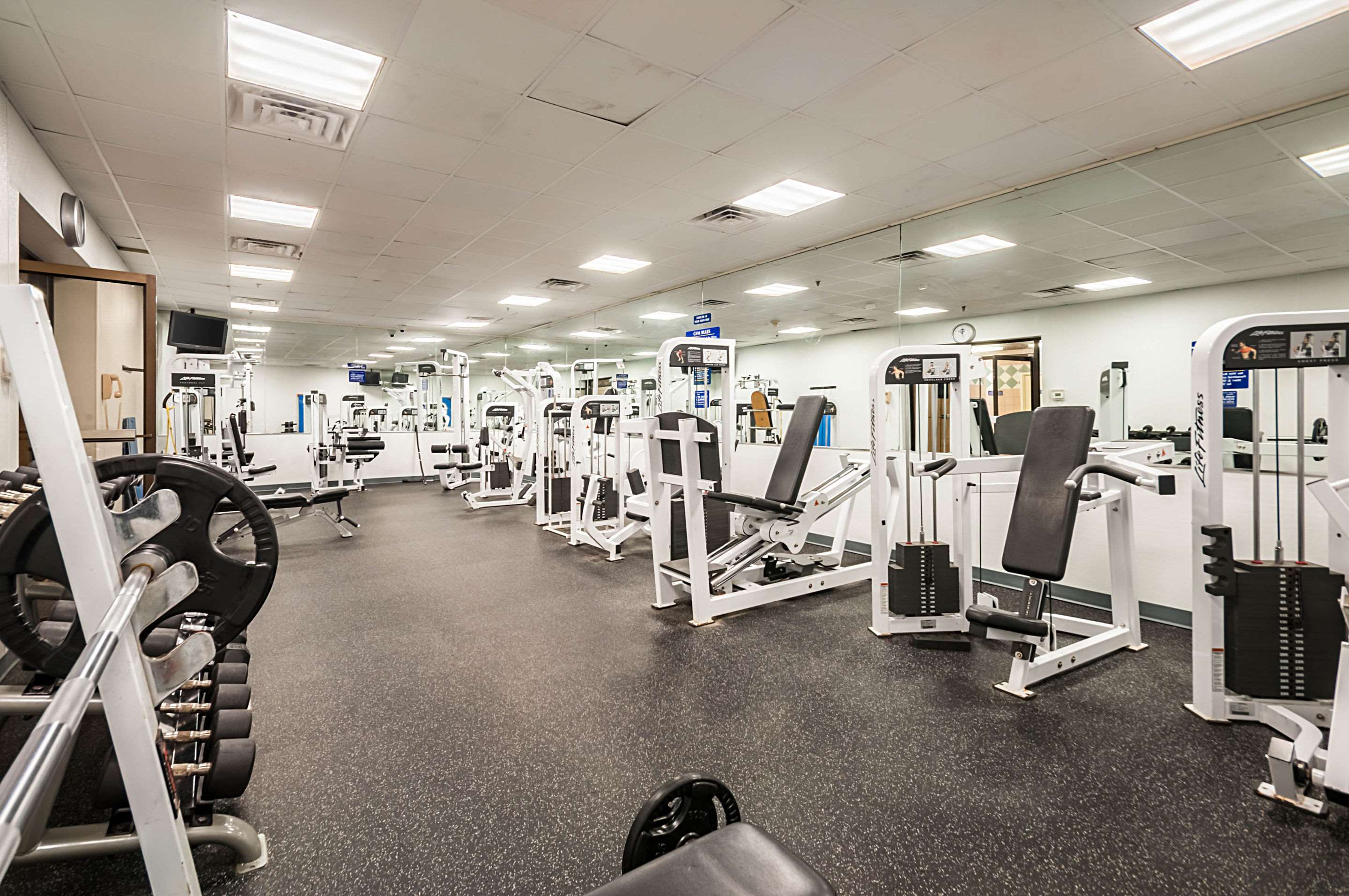 Fitness center weight room