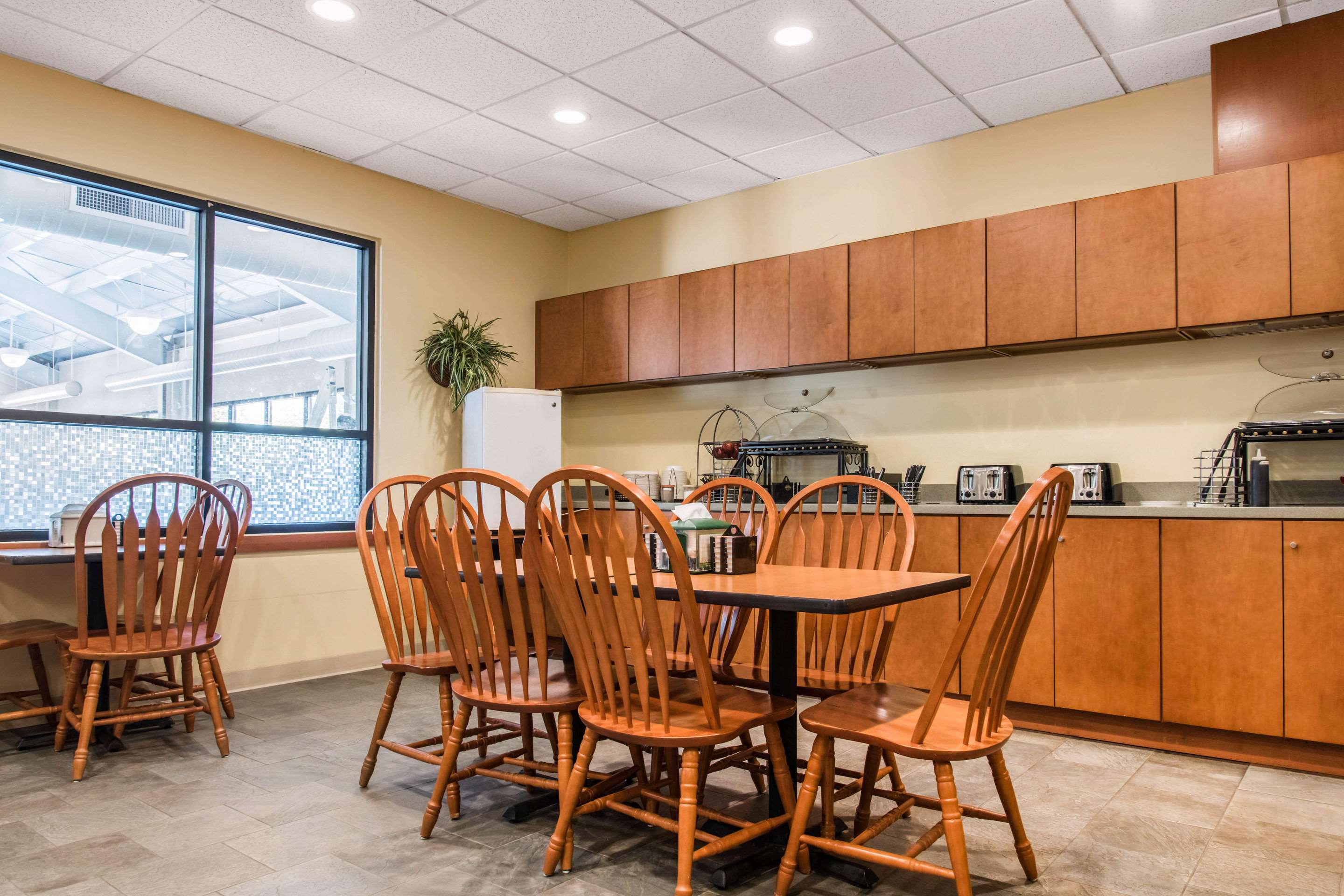 Enjoy breakfast in this seating area