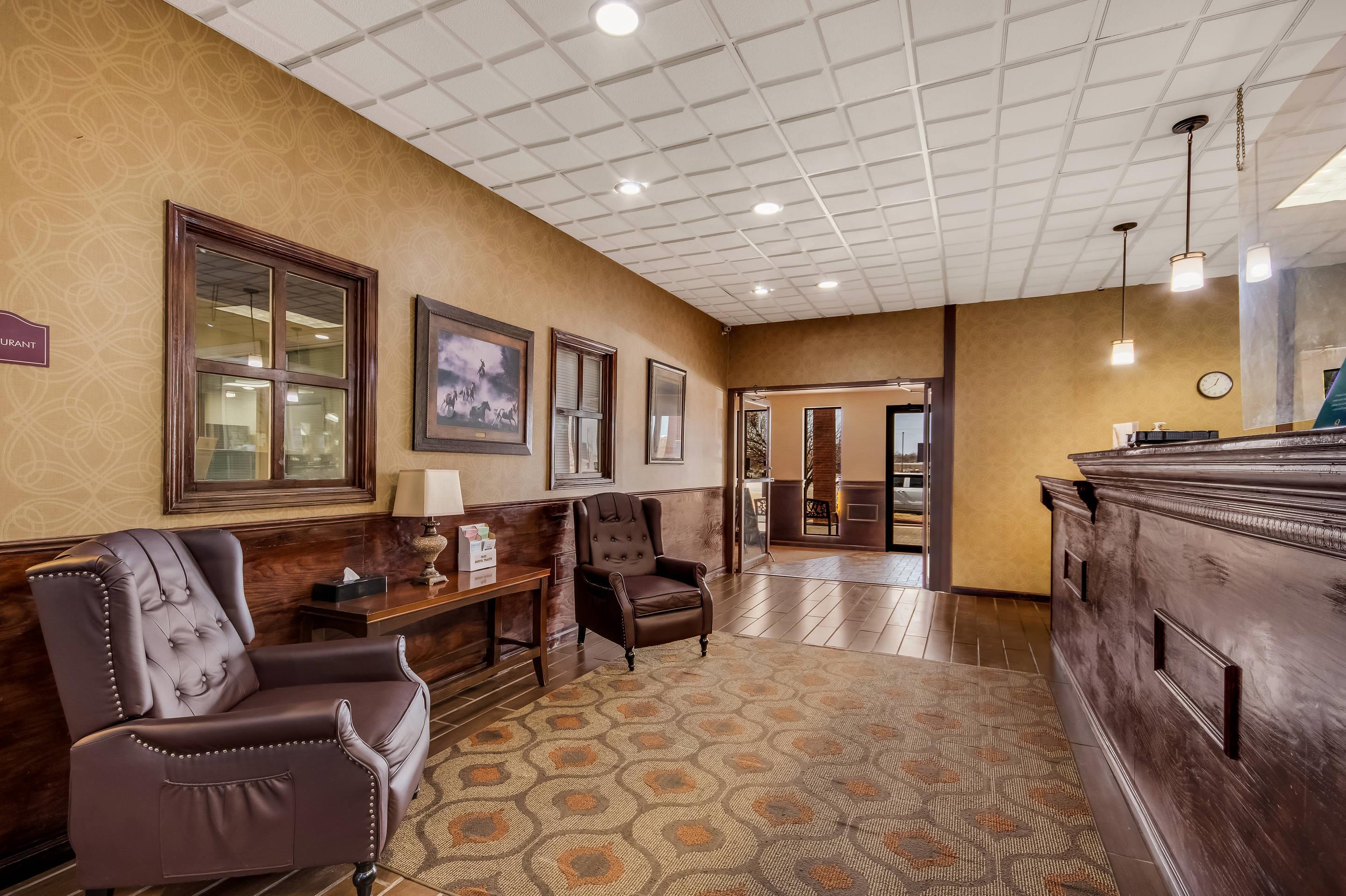 Spacious lobby with sitting area