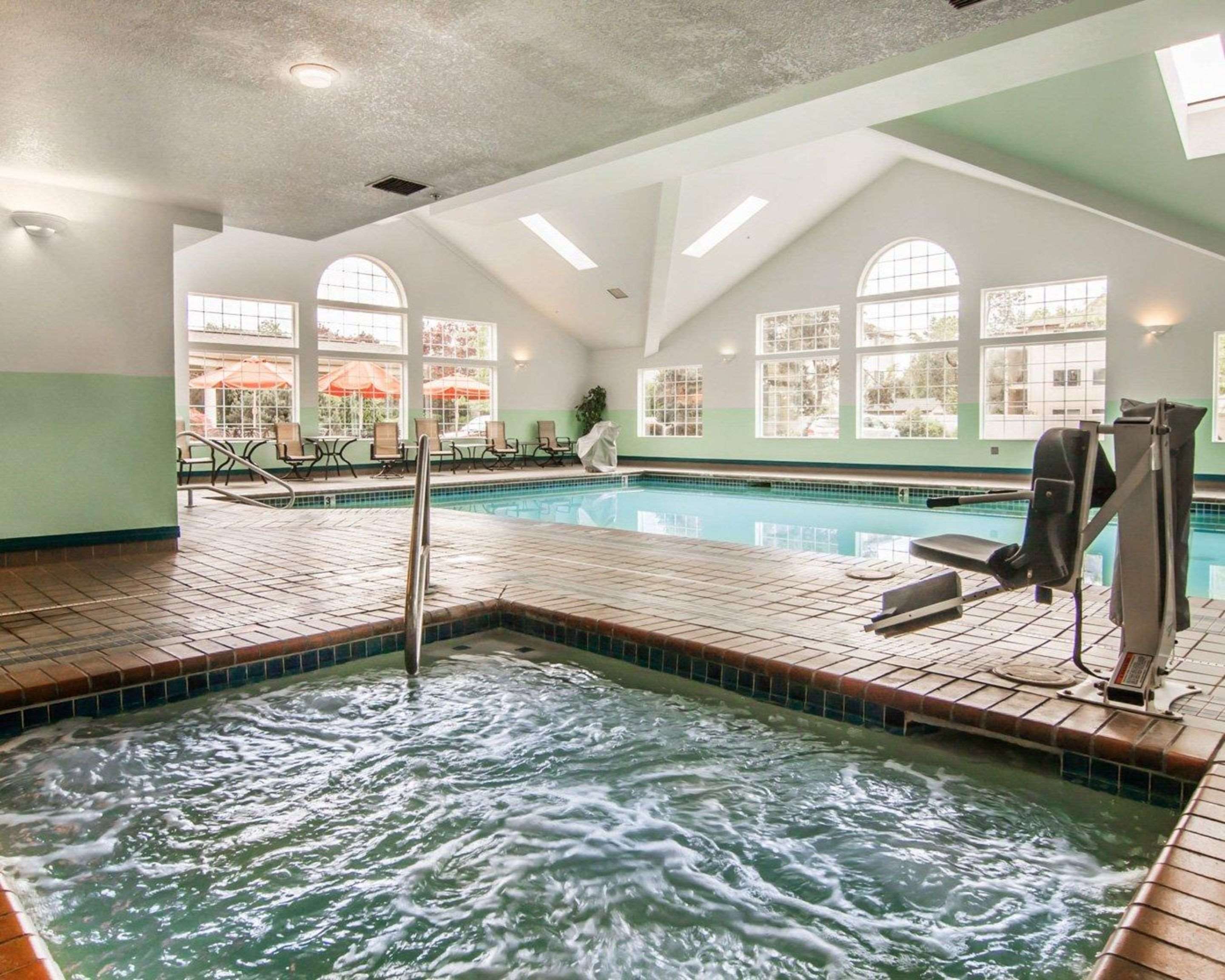 Indoor pool with hot tub