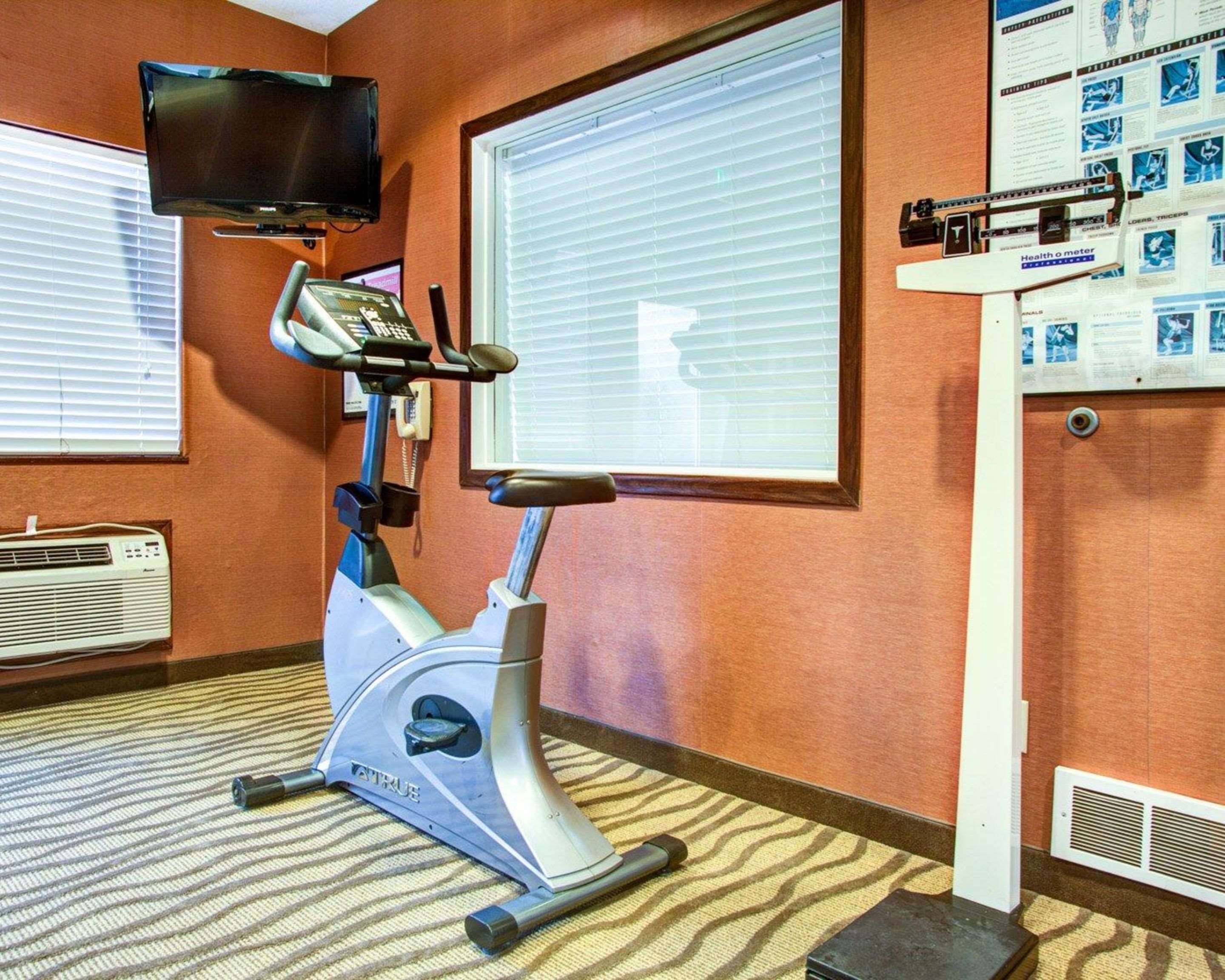 Fitness center with television