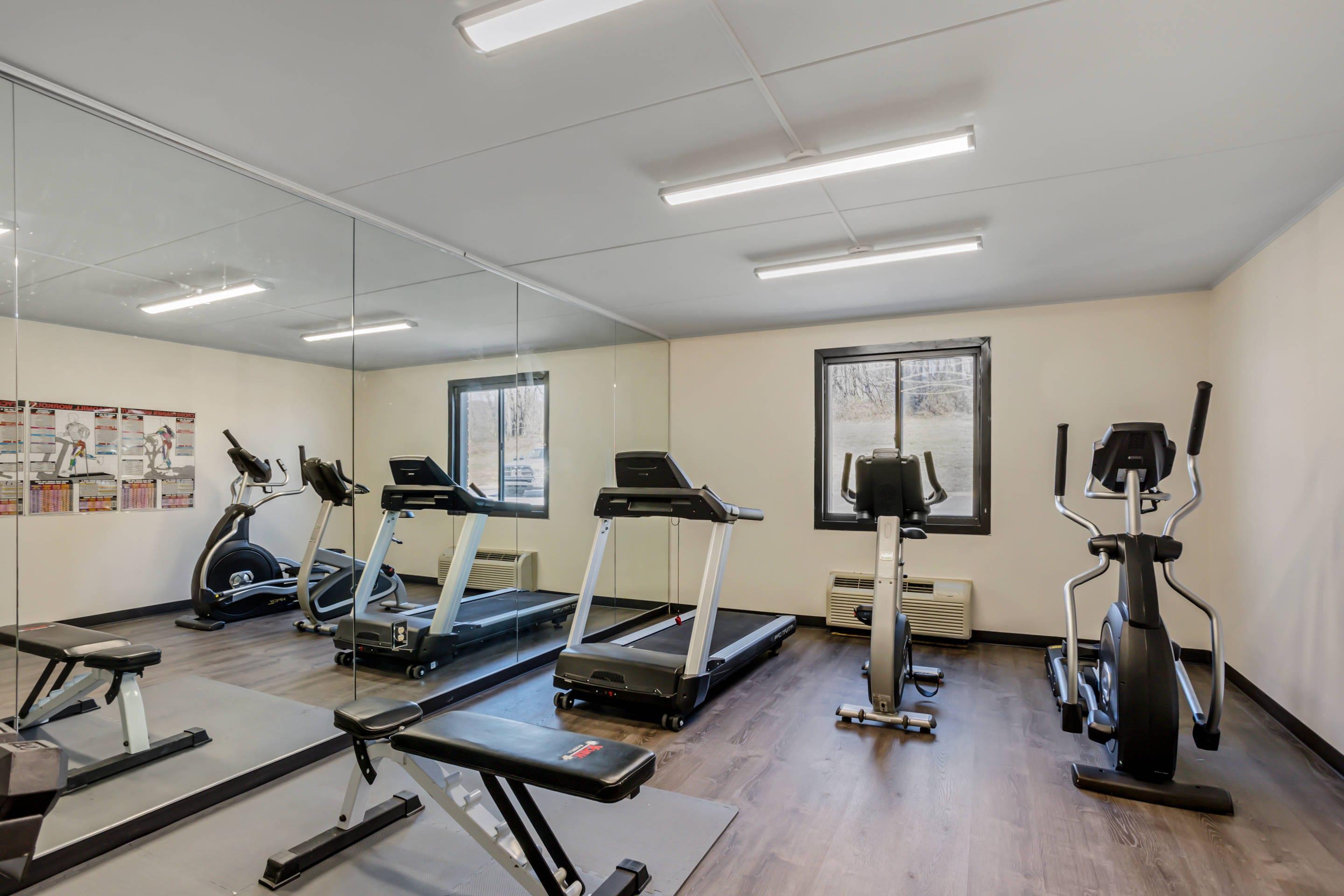 Exercise room with cardio equipment | Quality Inn Riverview Enola-Harrisburg