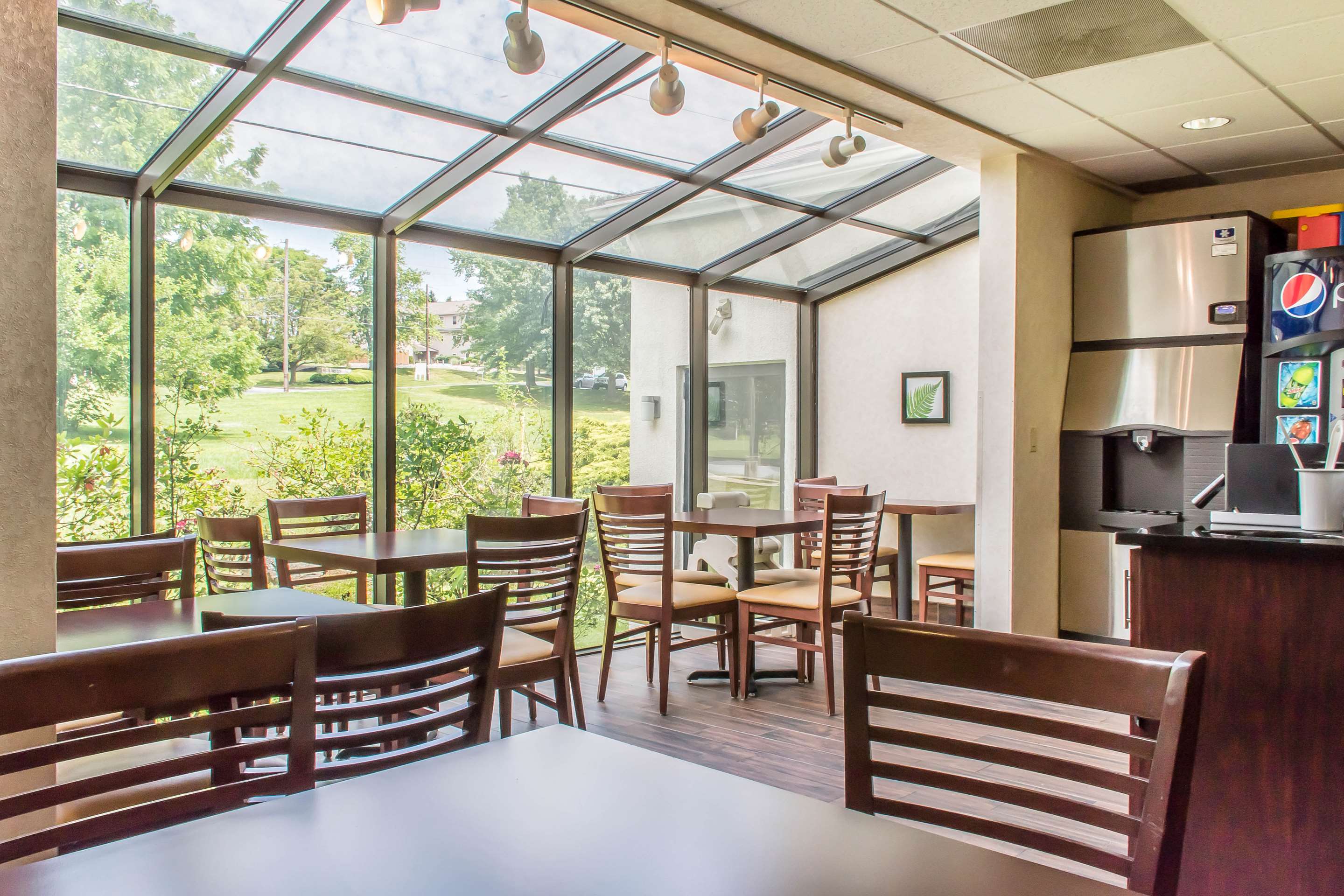 Enjoy breakfast in this seating area