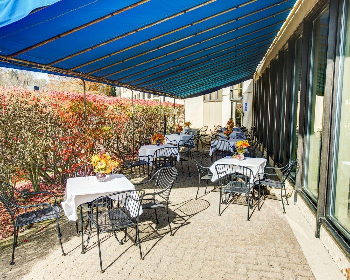 Relax on the hotel patio | Comfort Inn Conference Center