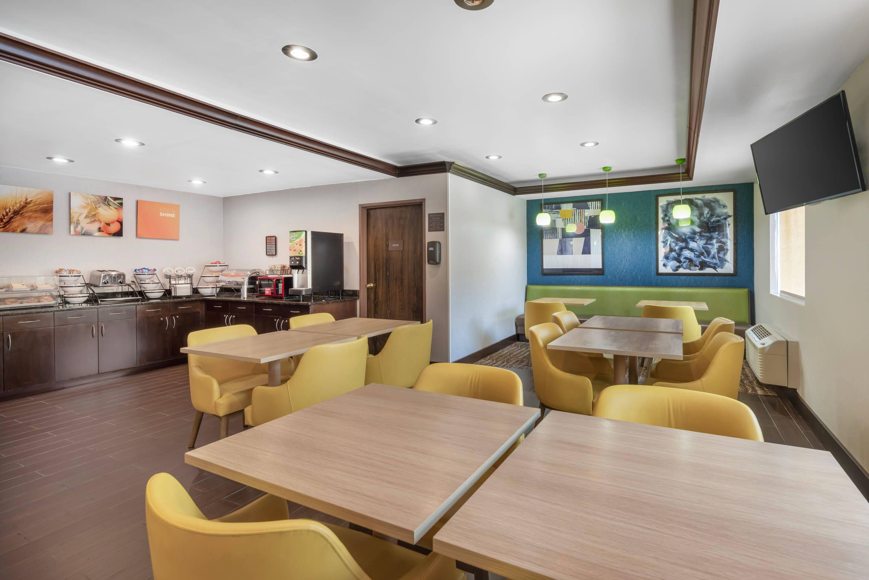 Enjoy breakfast in this seating area