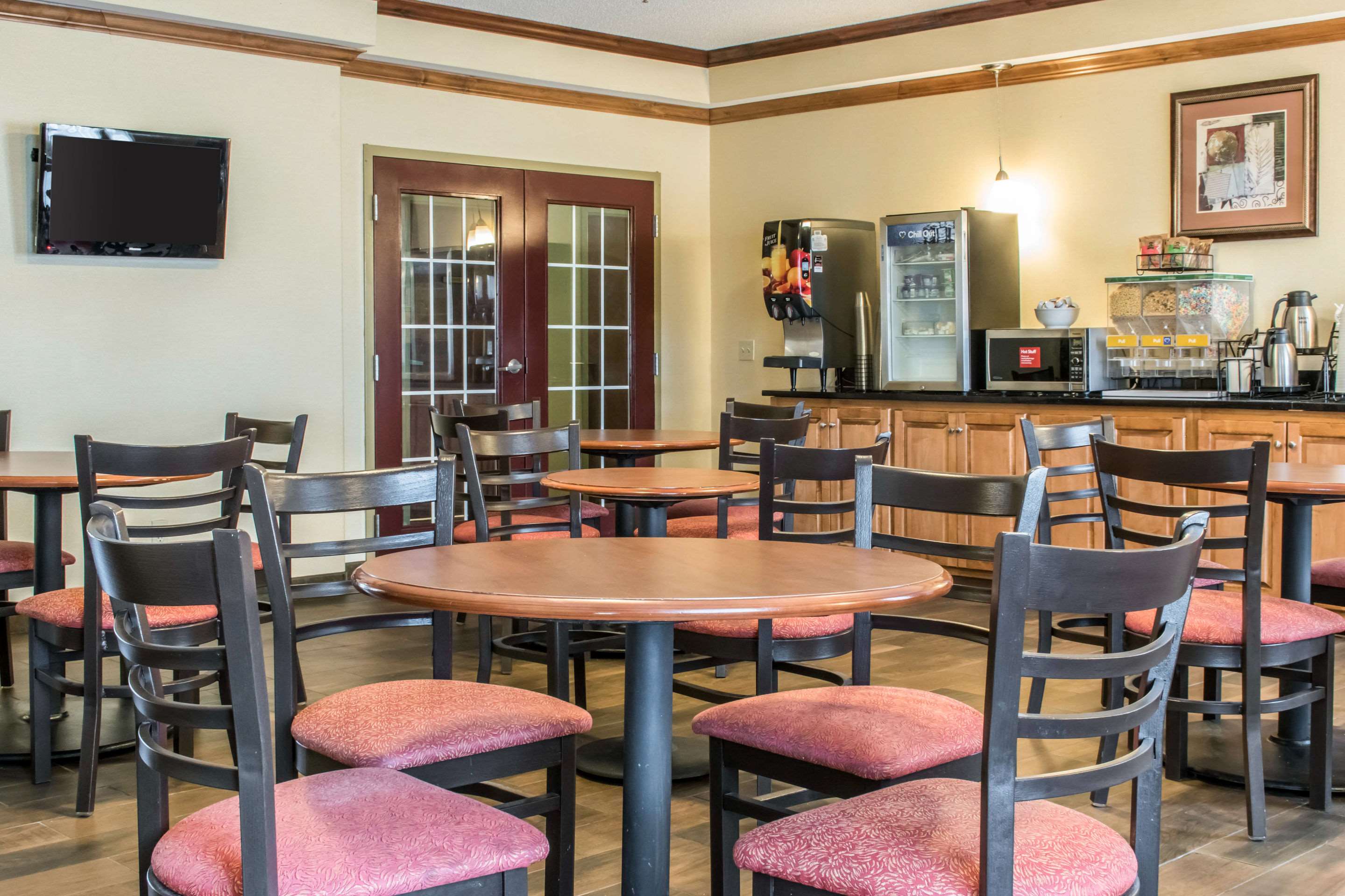 Enjoy breakfast in this seating area