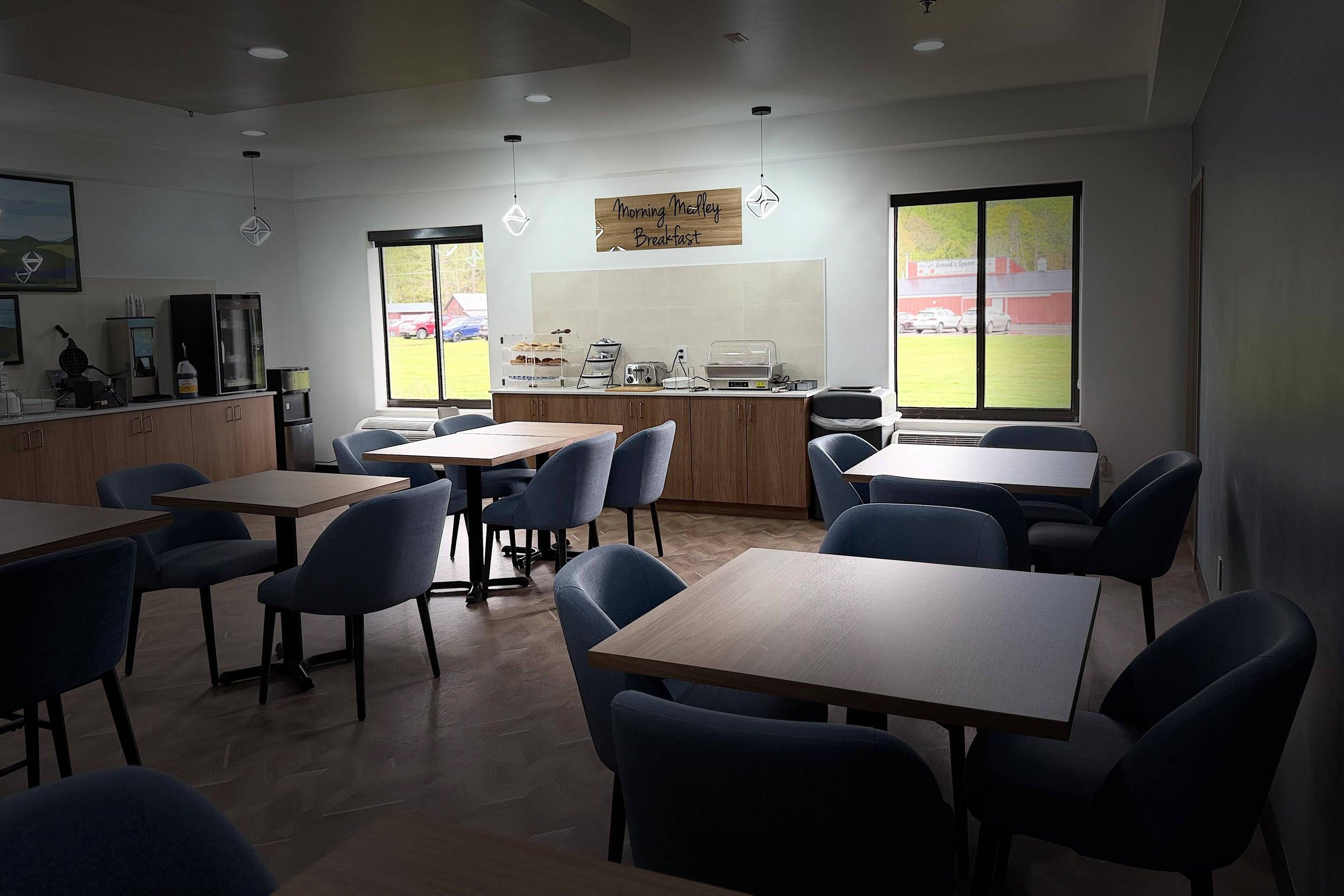 Enjoy breakfast in this seating area