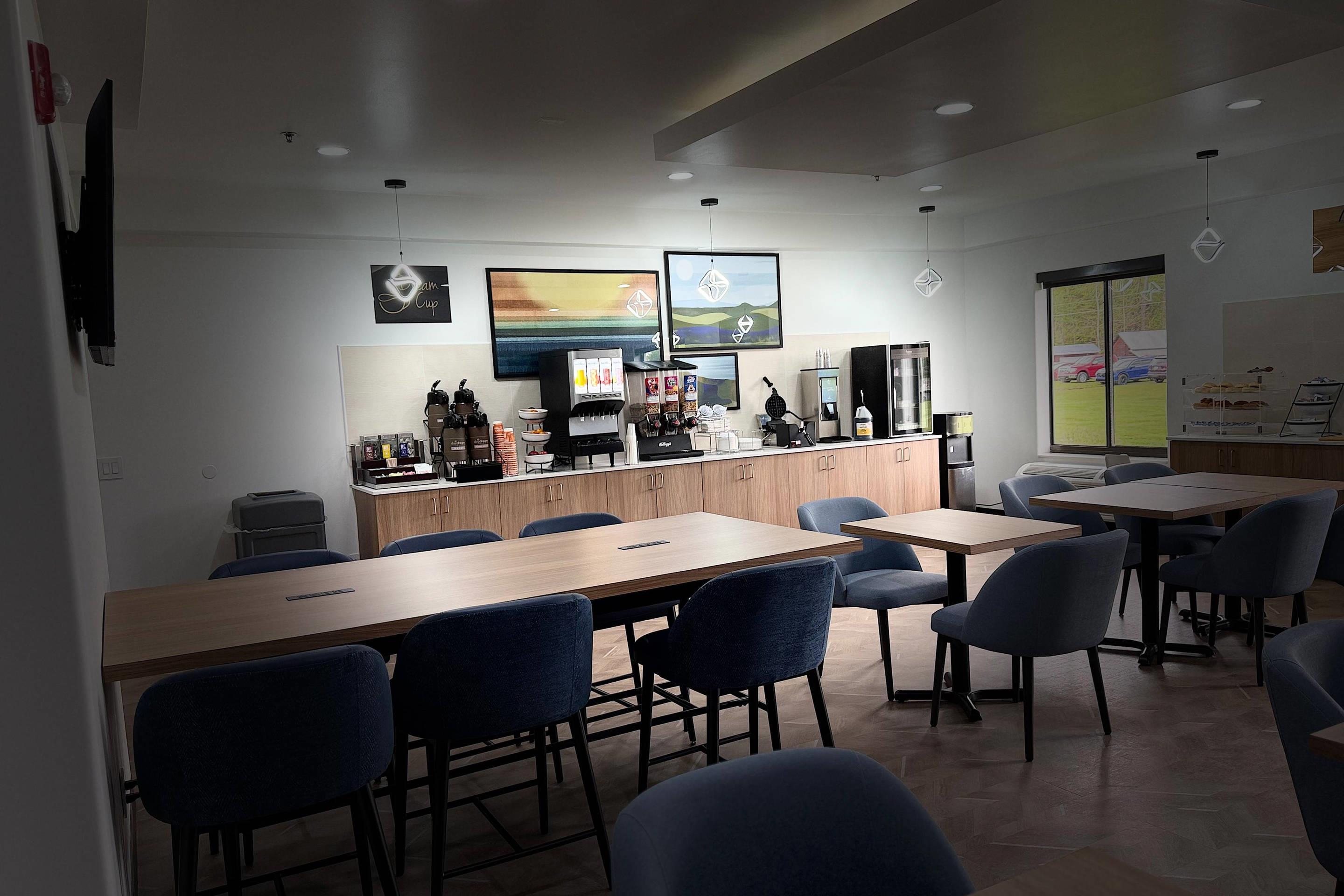 Enjoy breakfast in this seating area