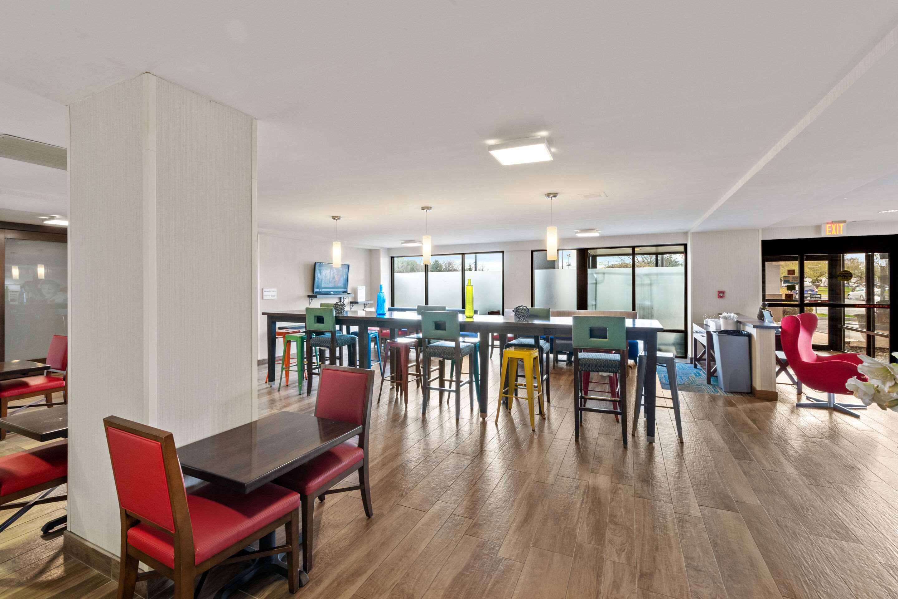 Enjoy breakfast in this seating area