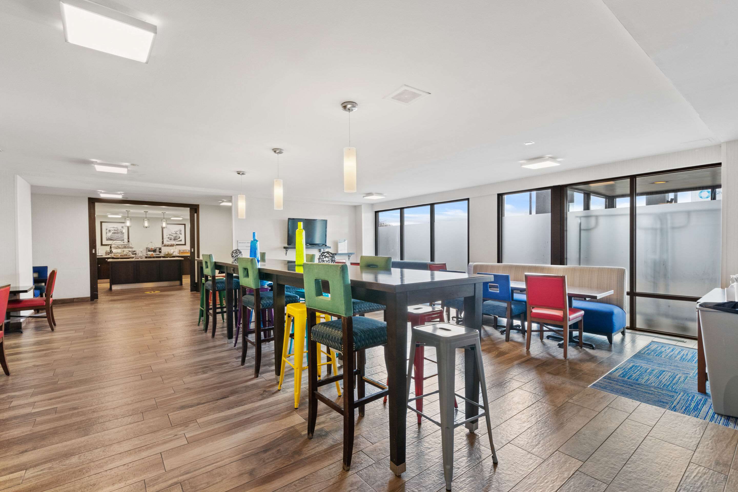 Enjoy breakfast in this seating area