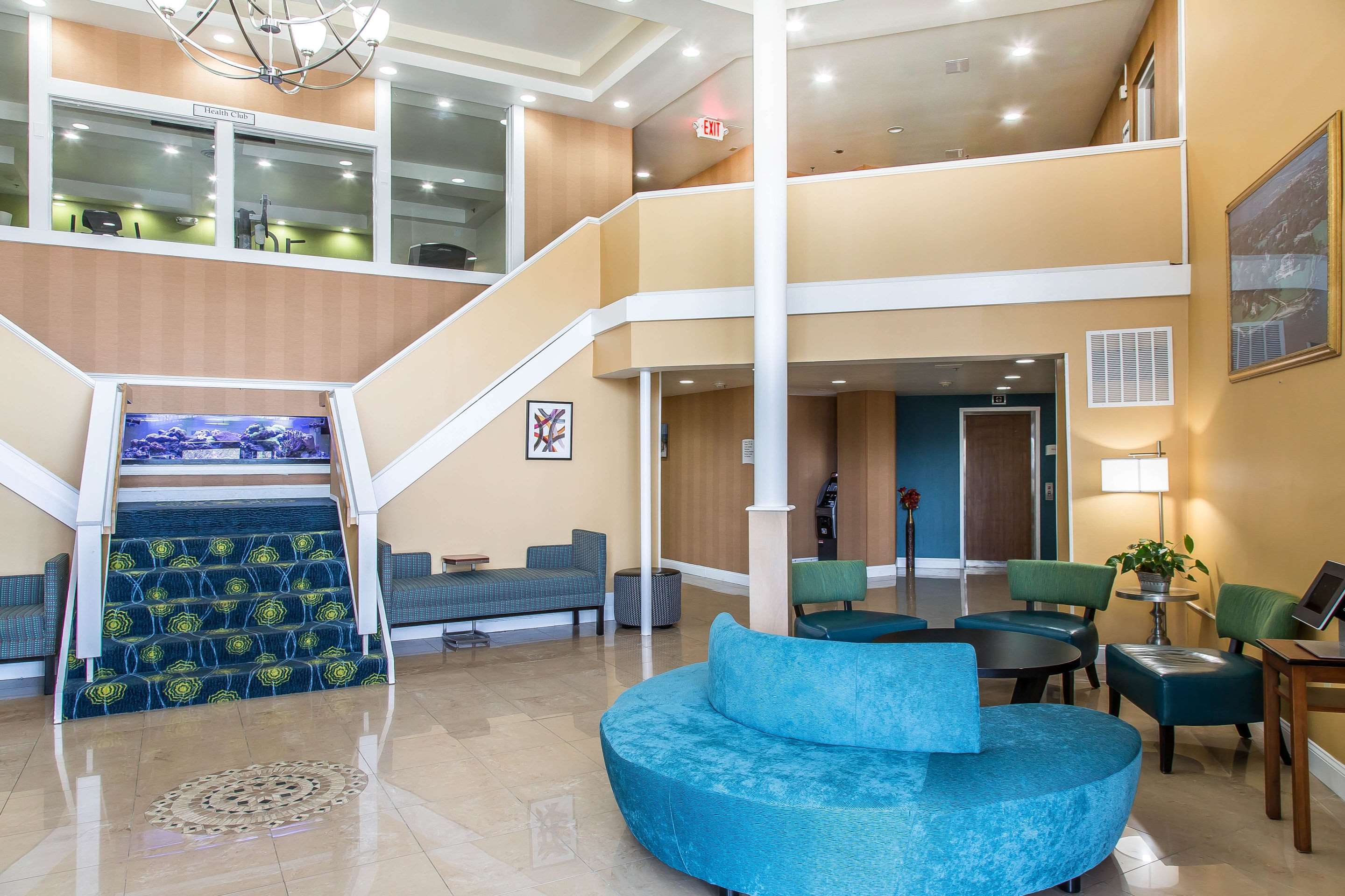 Spacious lobby with sitting area