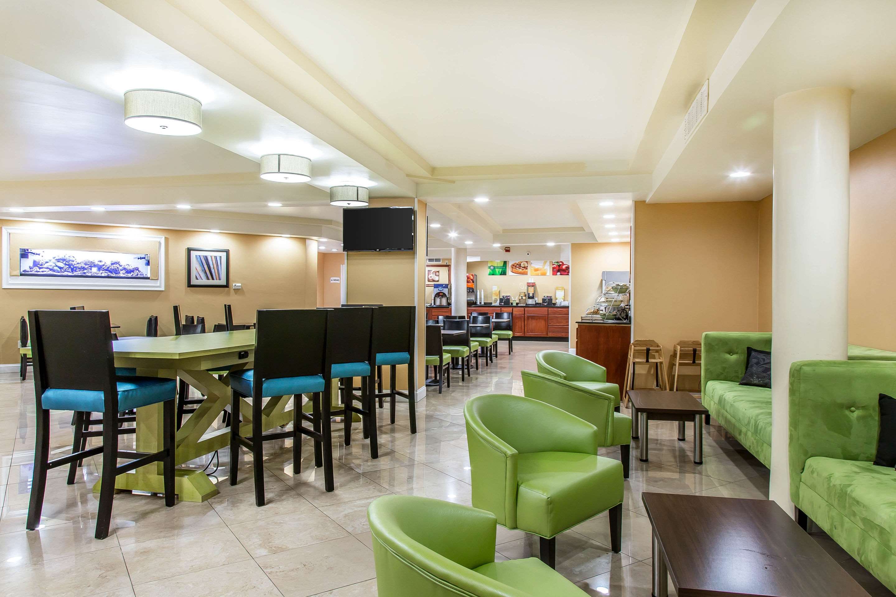 Enjoy breakfast in this seating area