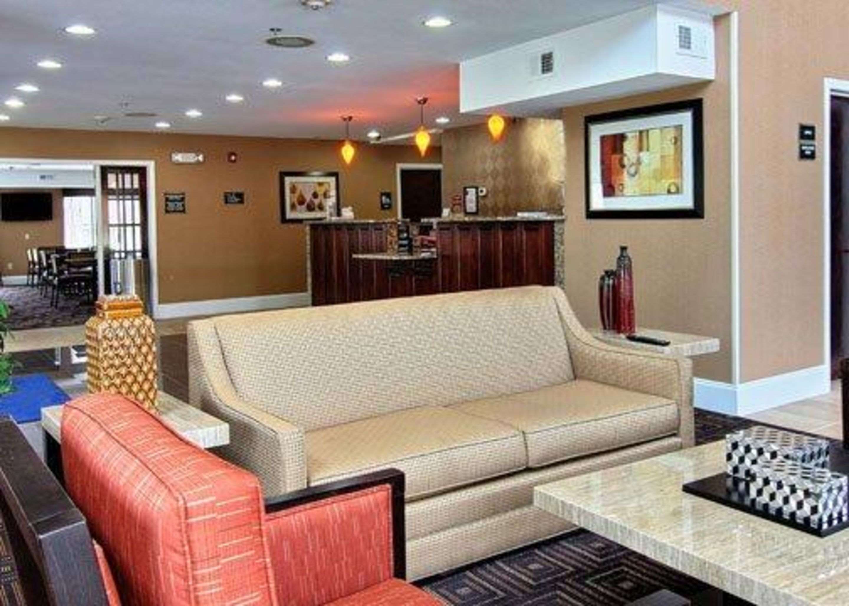 Spacious lobby with sitting area | Quality Inn & Suites Greenville near downtown