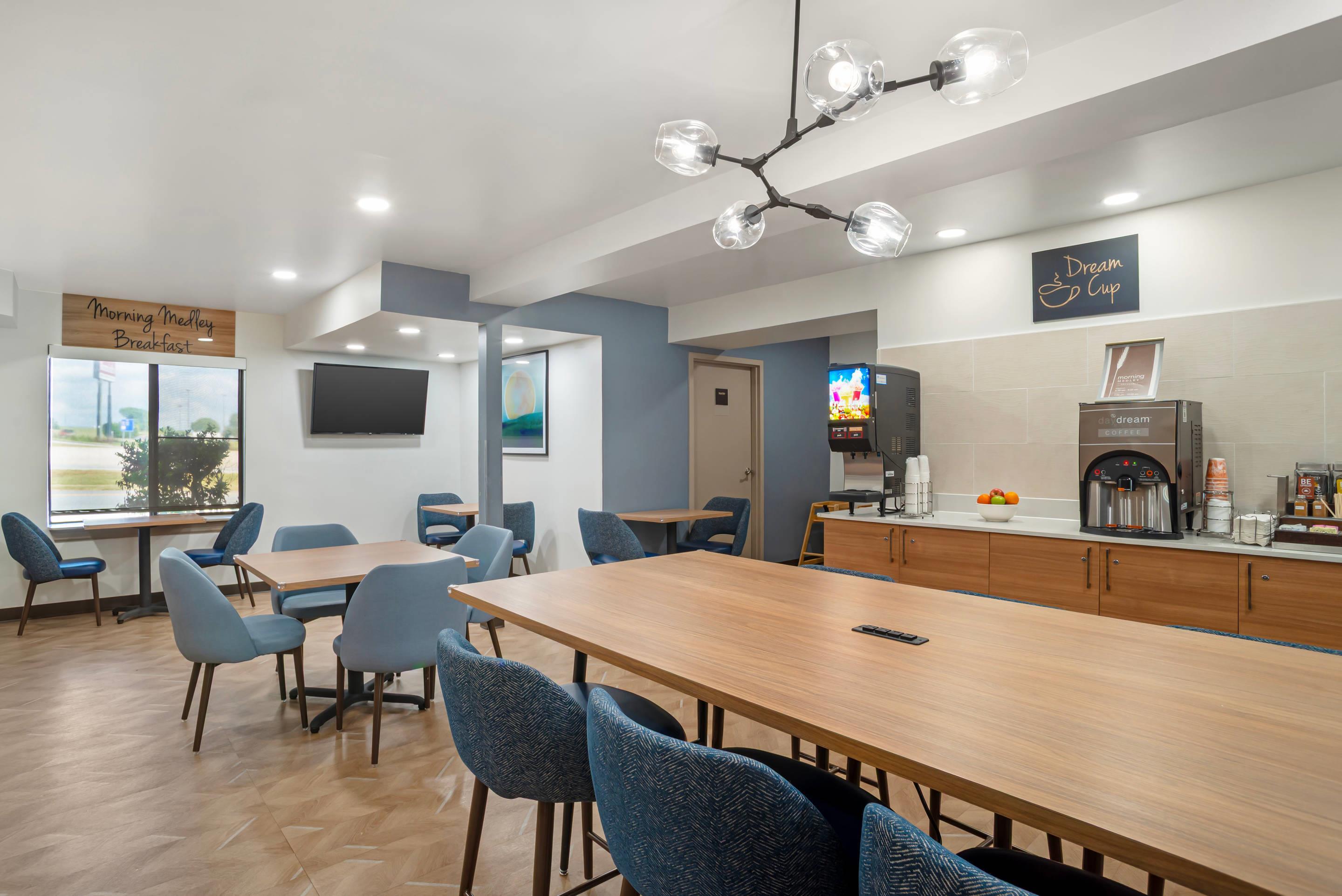 Enjoy breakfast in this seating area