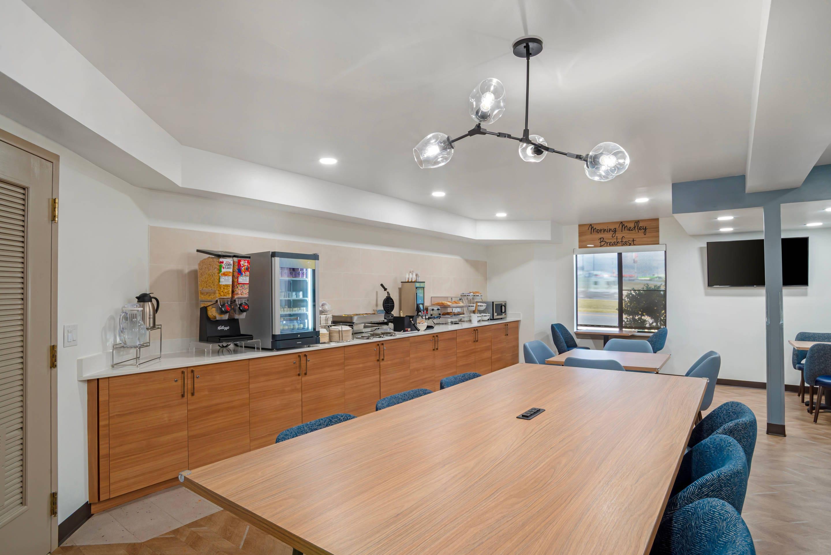 Enjoy breakfast in this seating area