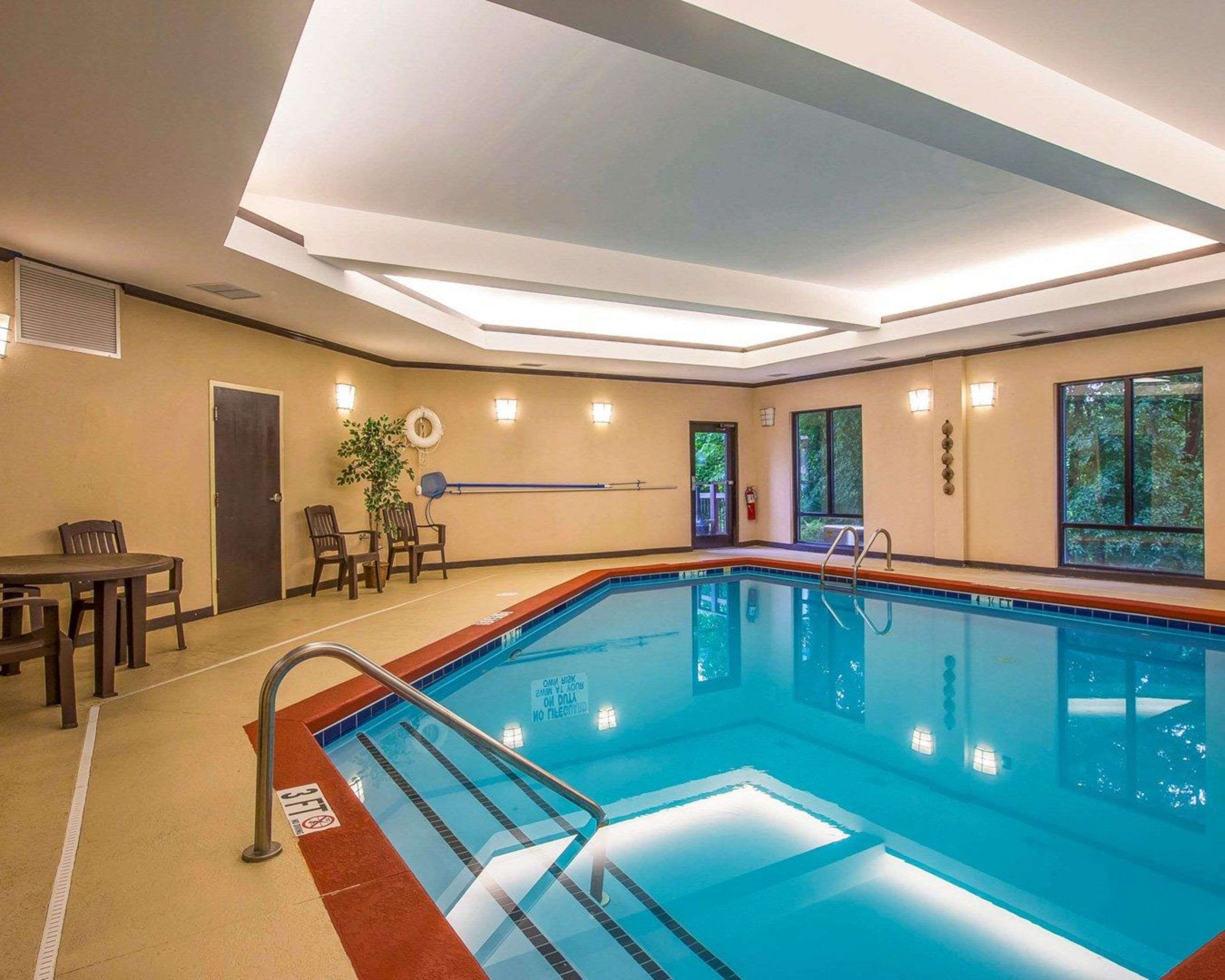 Indoor pool with sitting area