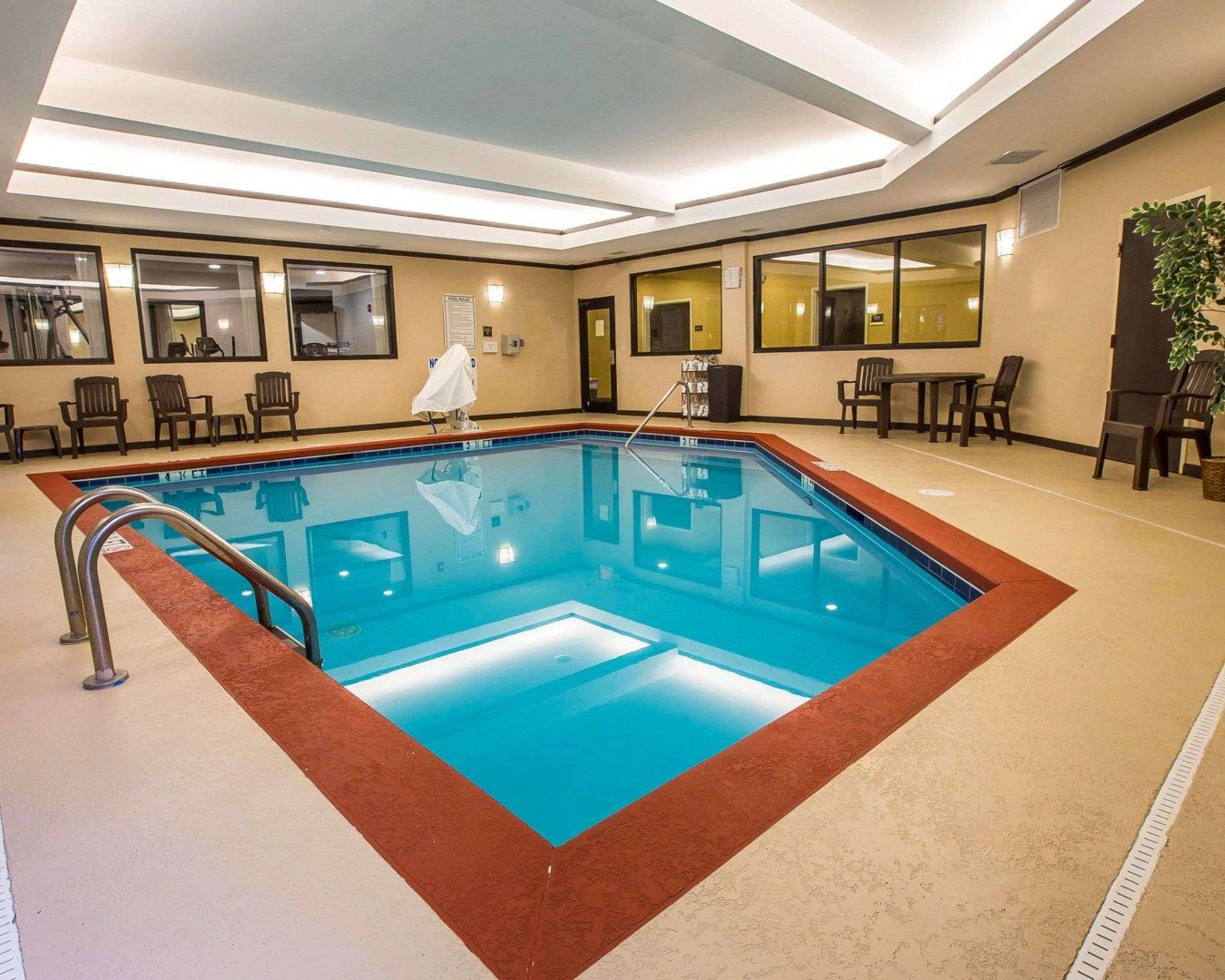 Indoor pool with lounge area