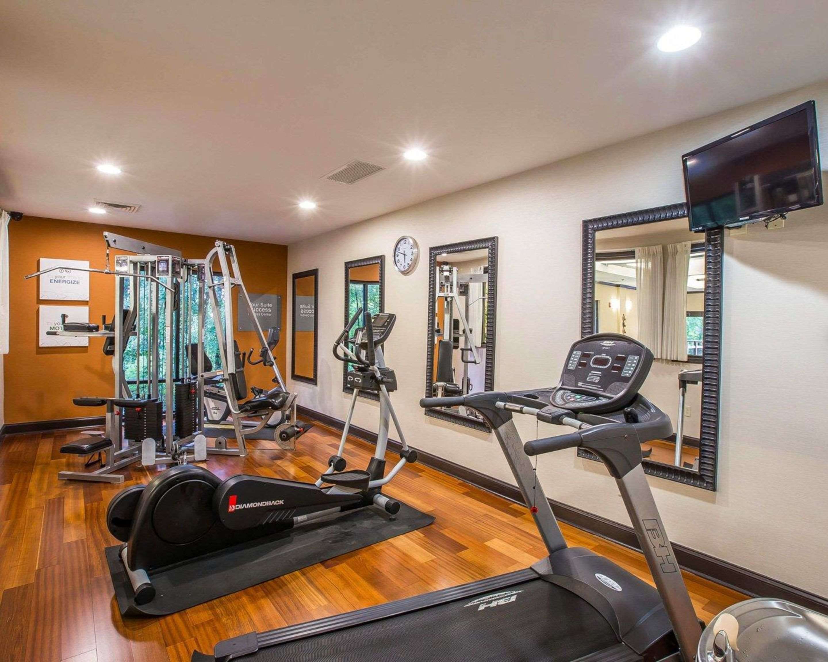 Fitness center with cardio equipment and weights
