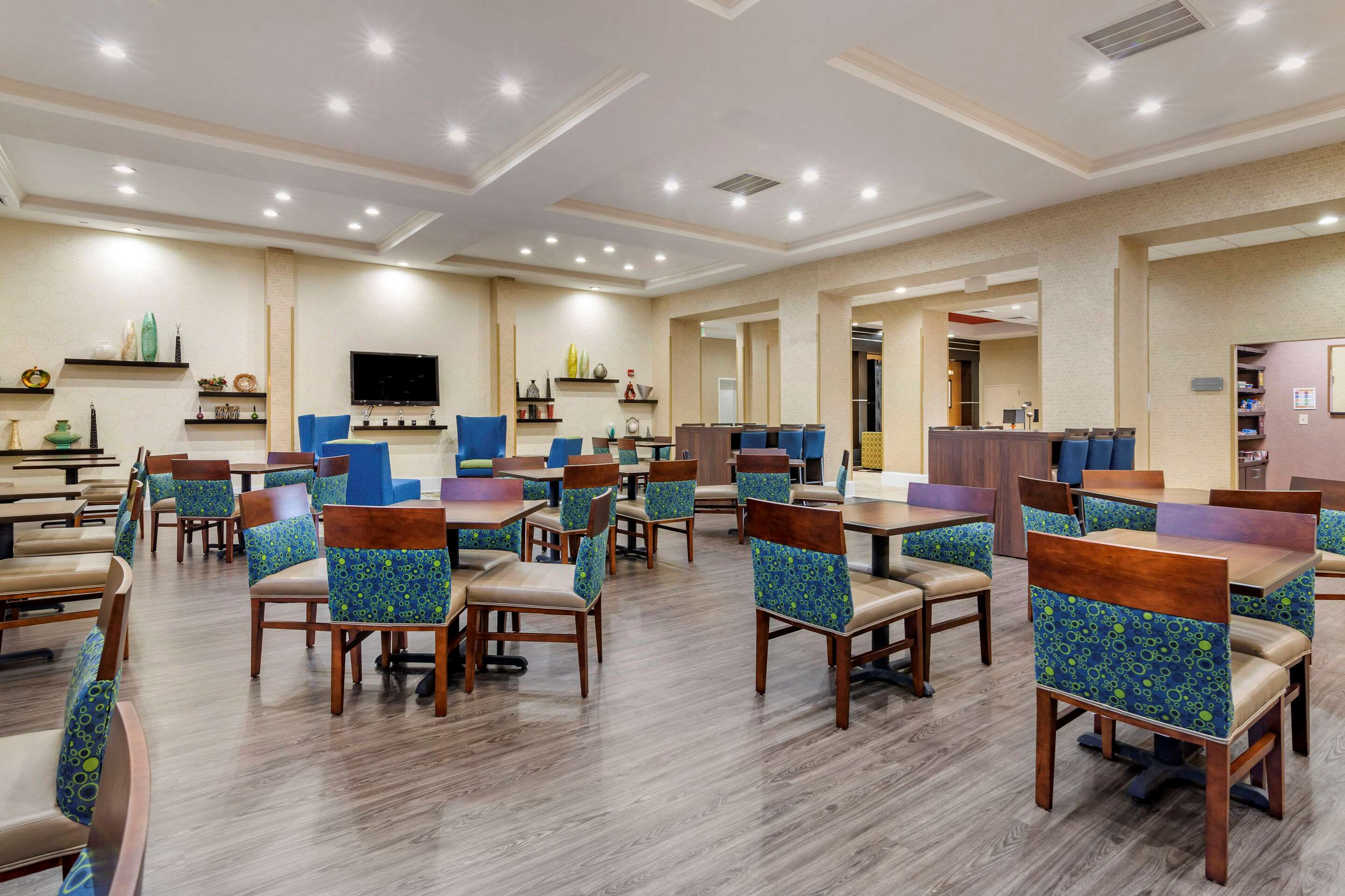 Enjoy breakfast in this seating area