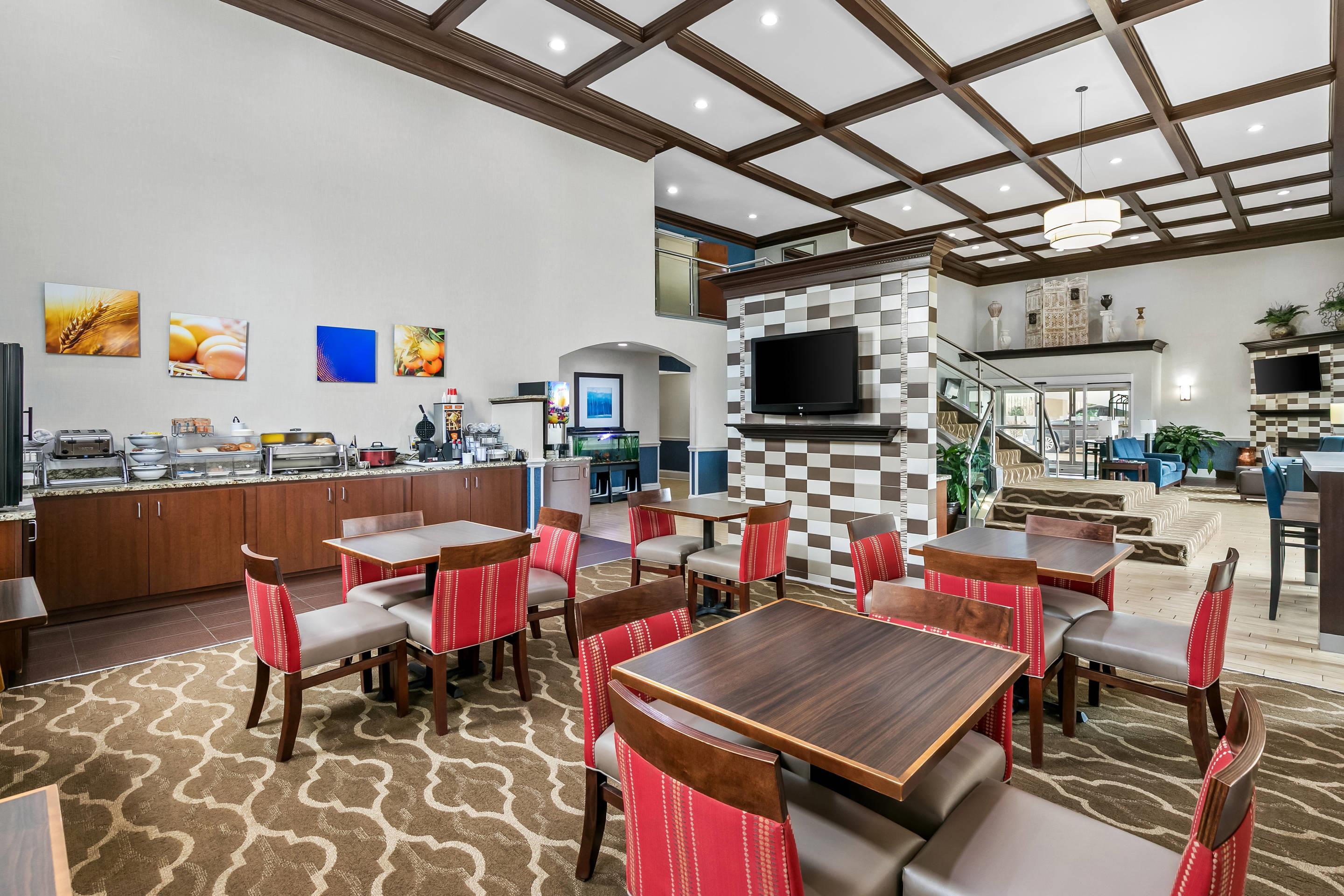 Enjoy breakfast in this seating area
