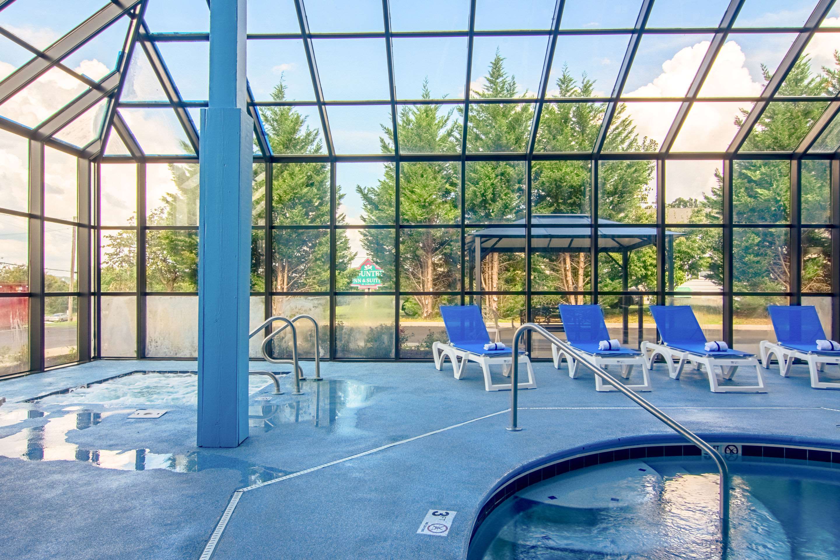 Indoor pool with hot tub