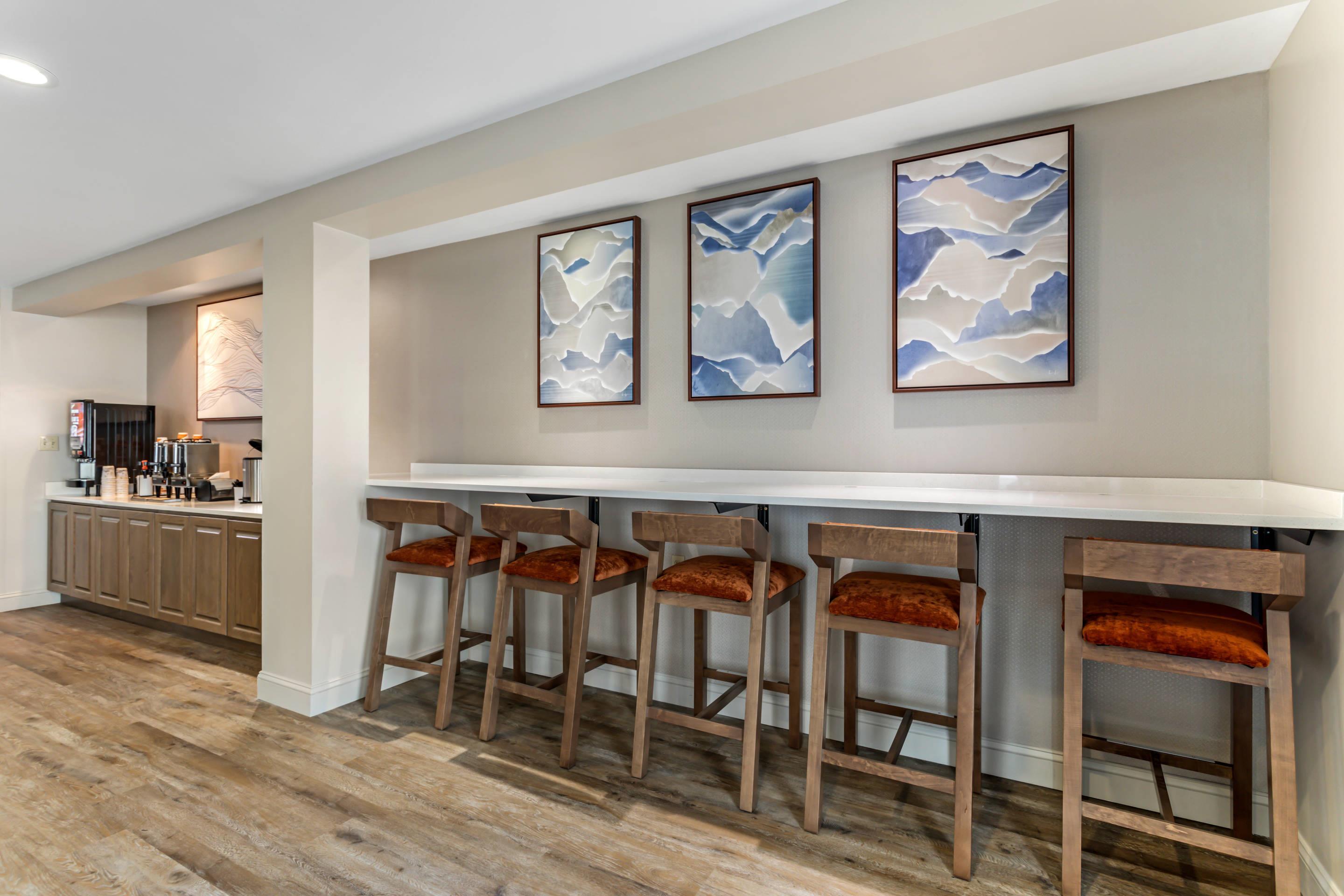 Enjoy breakfast in this seating area
