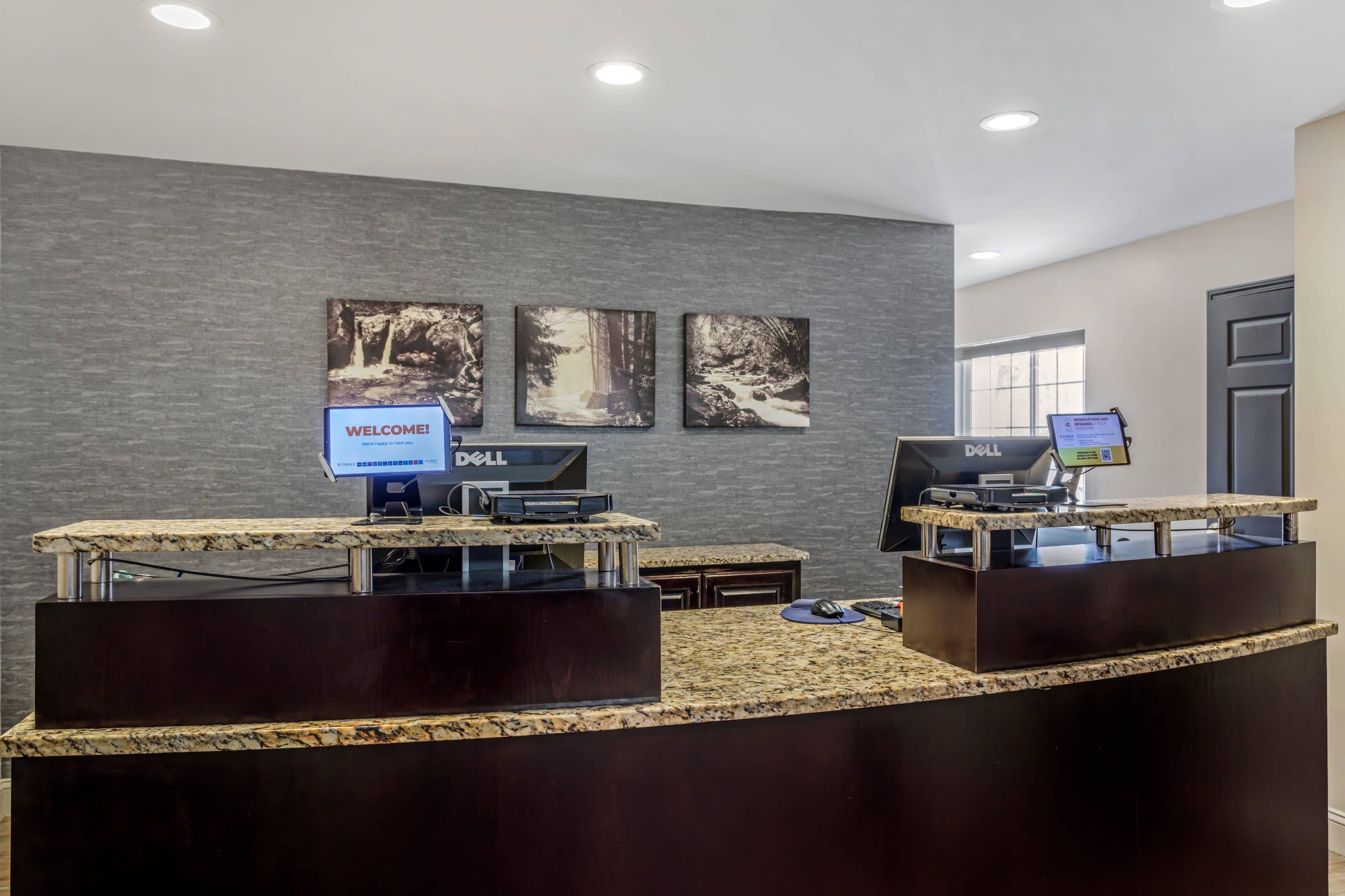 Front desk with friendly staff