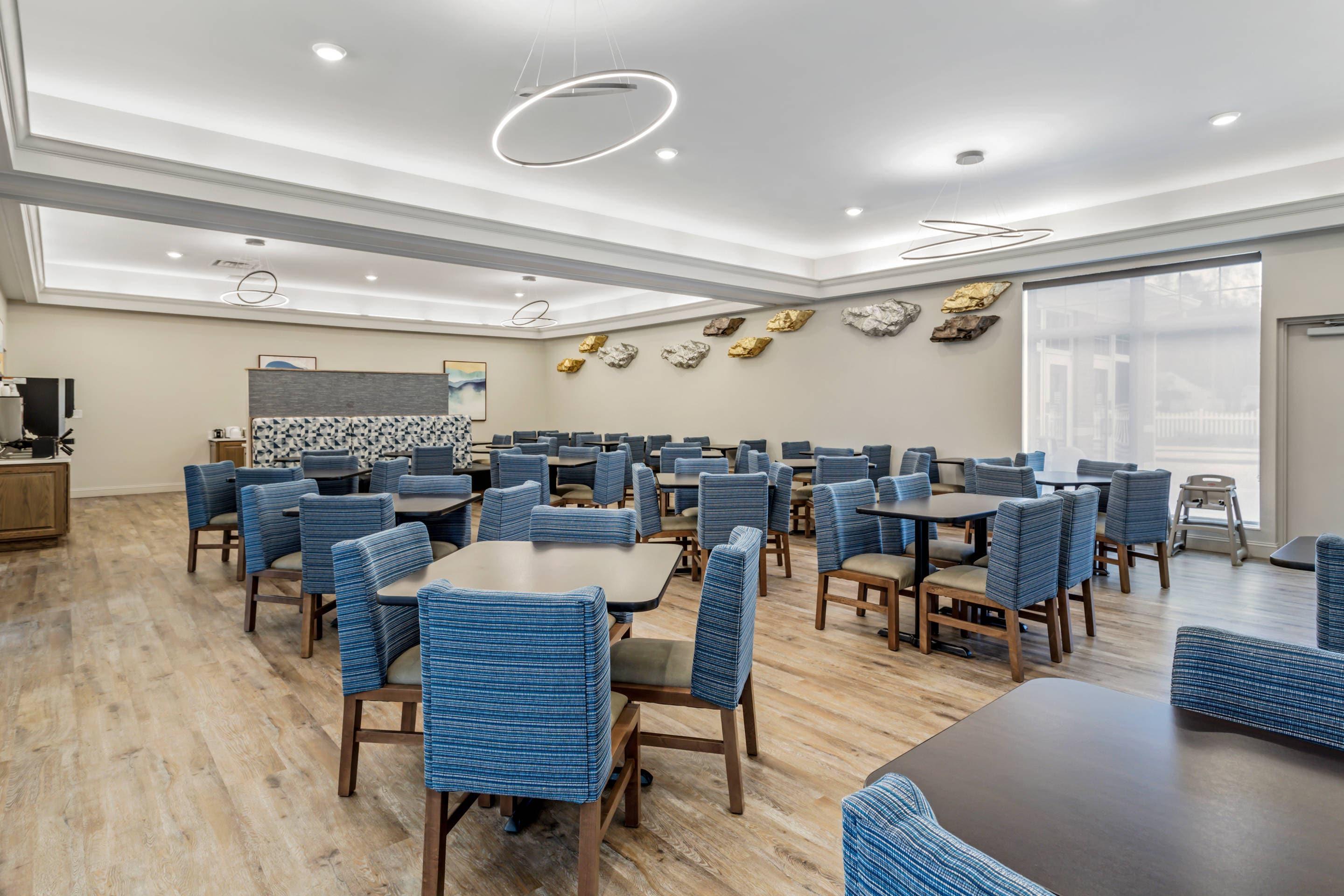 Enjoy breakfast in this seating area