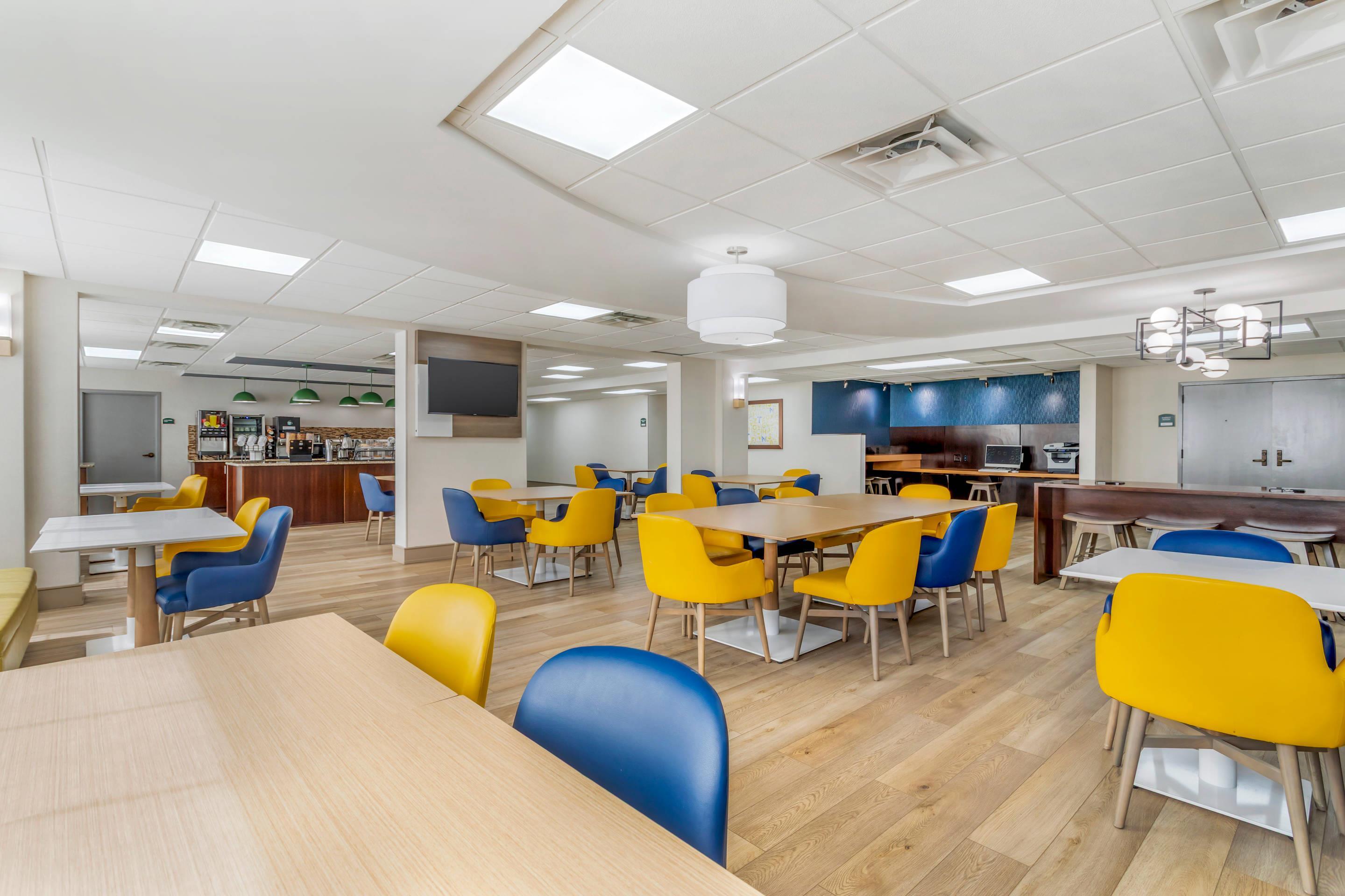 Enjoy breakfast in this seating area