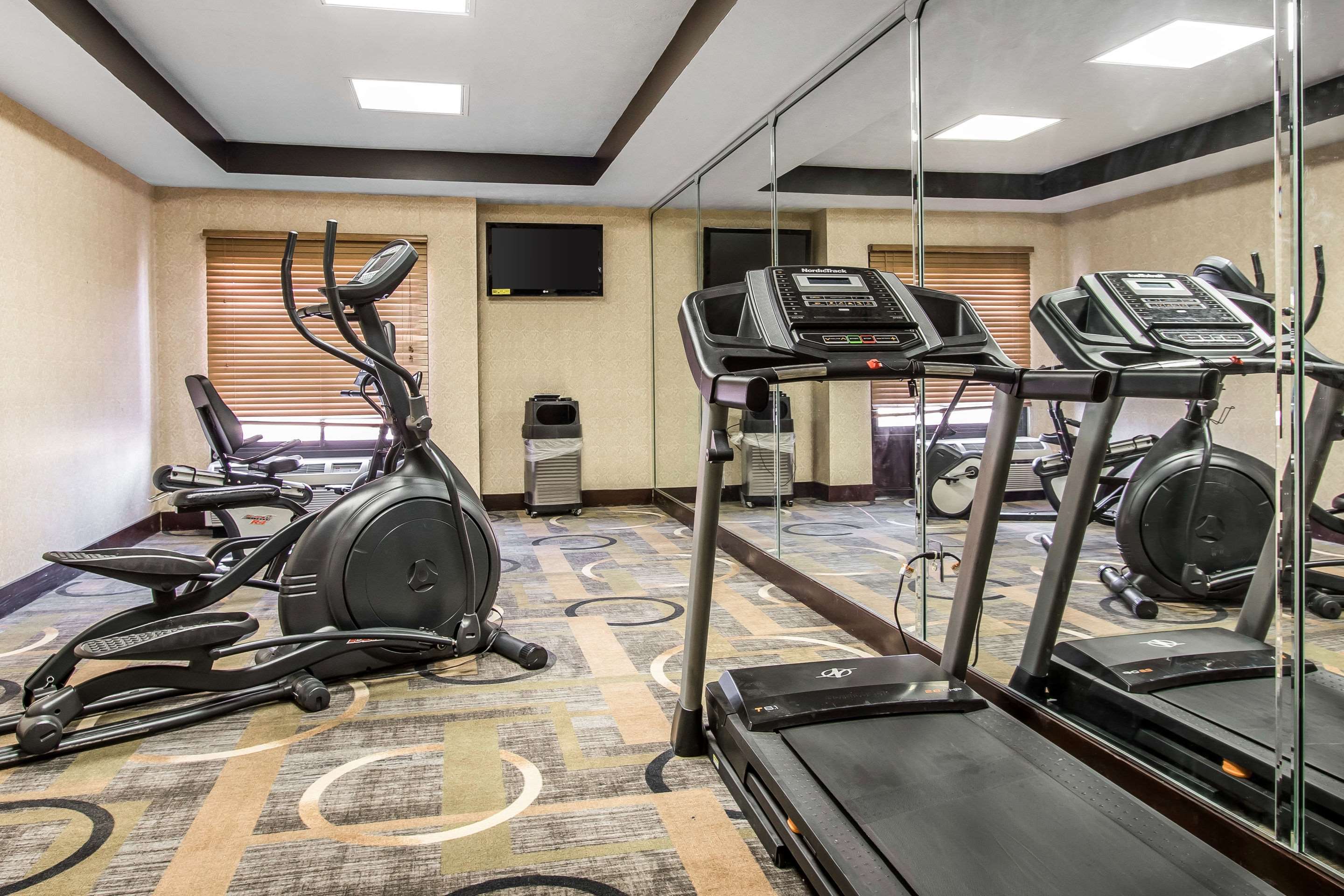 Fitness center with television