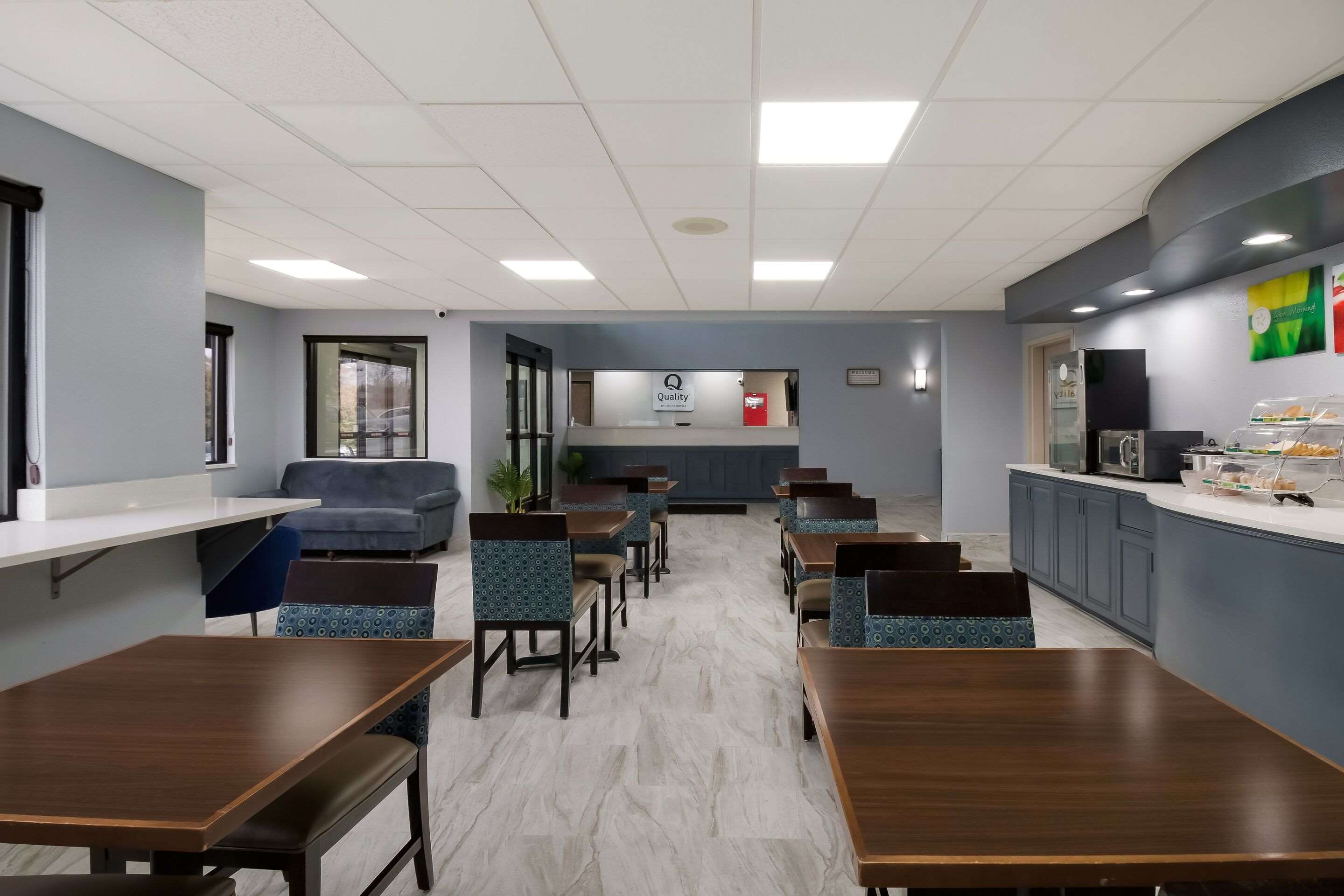 Enjoy breakfast in this seating area