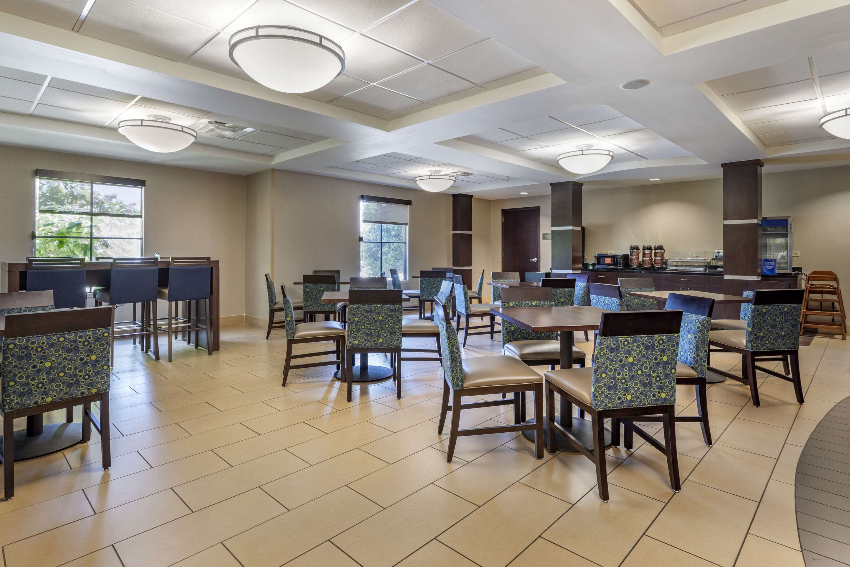 Enjoy breakfast in this seating area