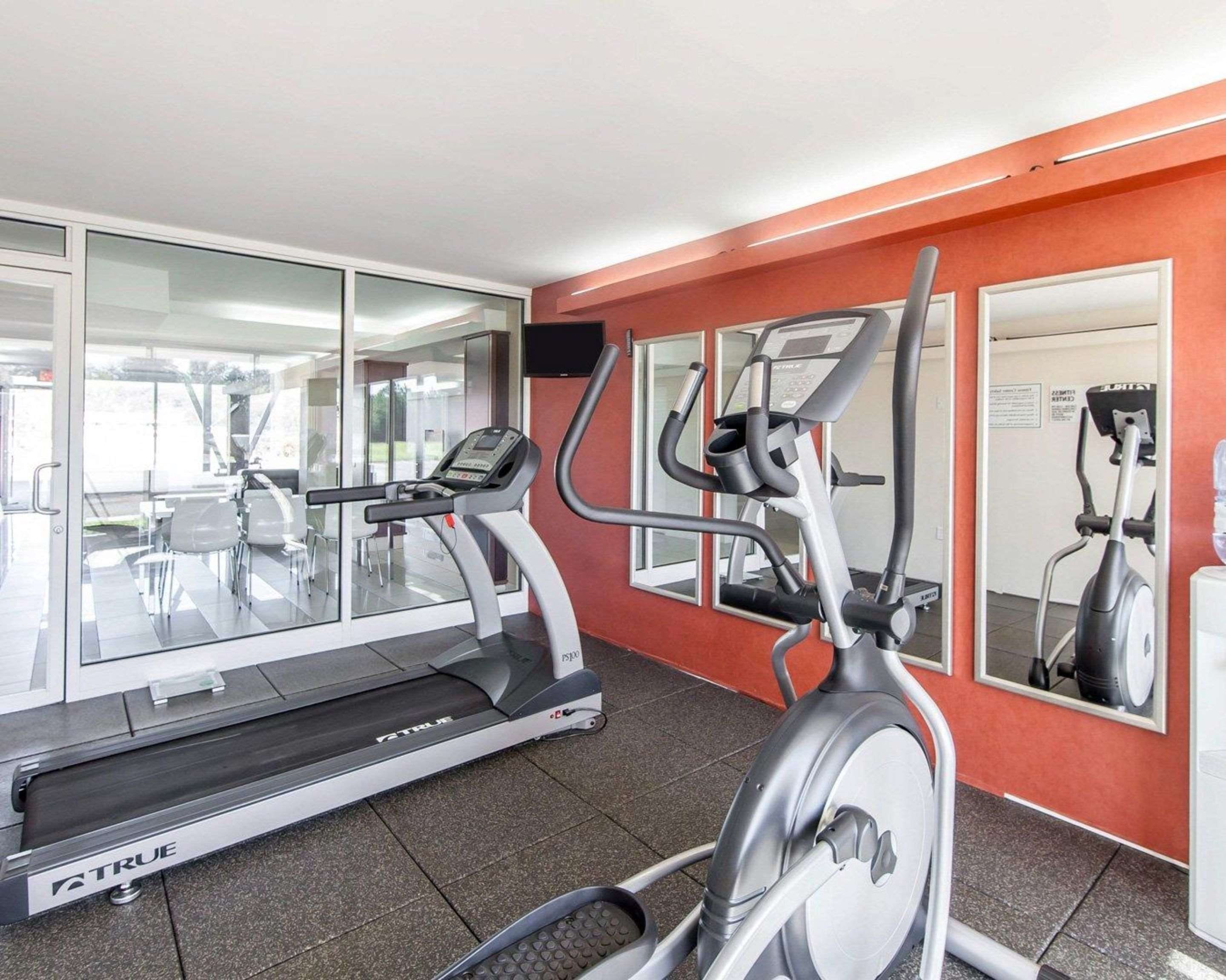 Fitness center with television