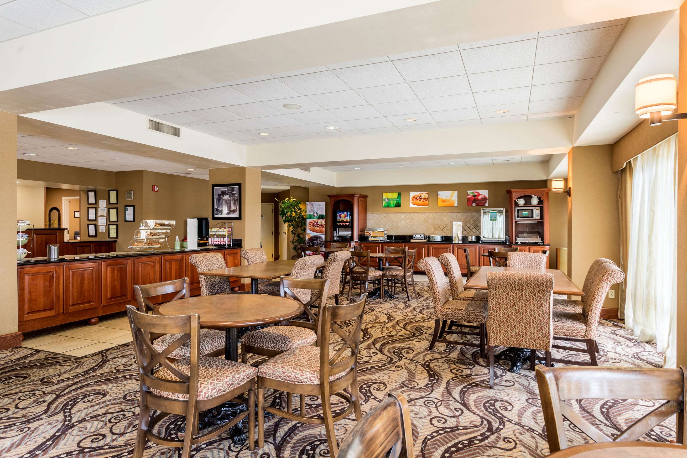 Enjoy breakfast in this seating area