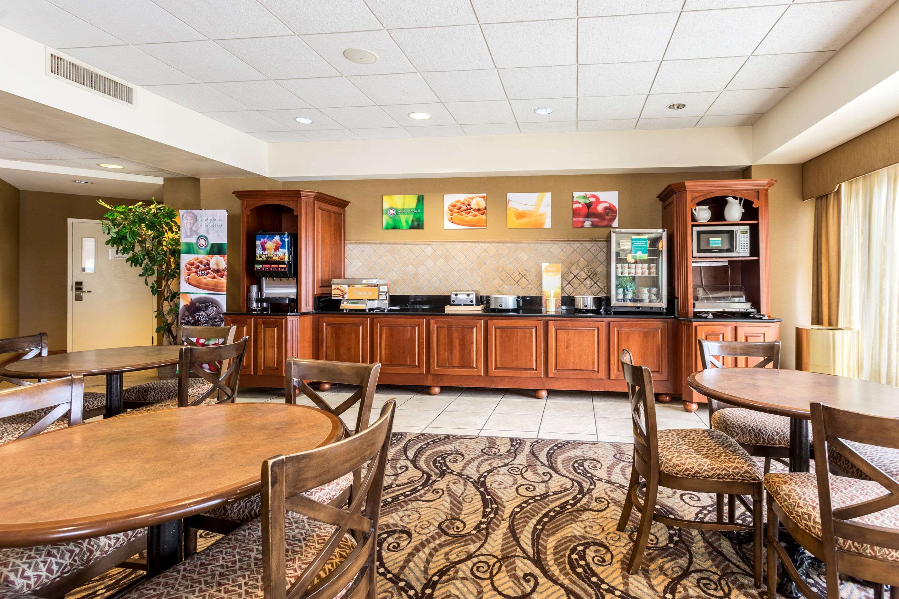 Enjoy breakfast in this seating area