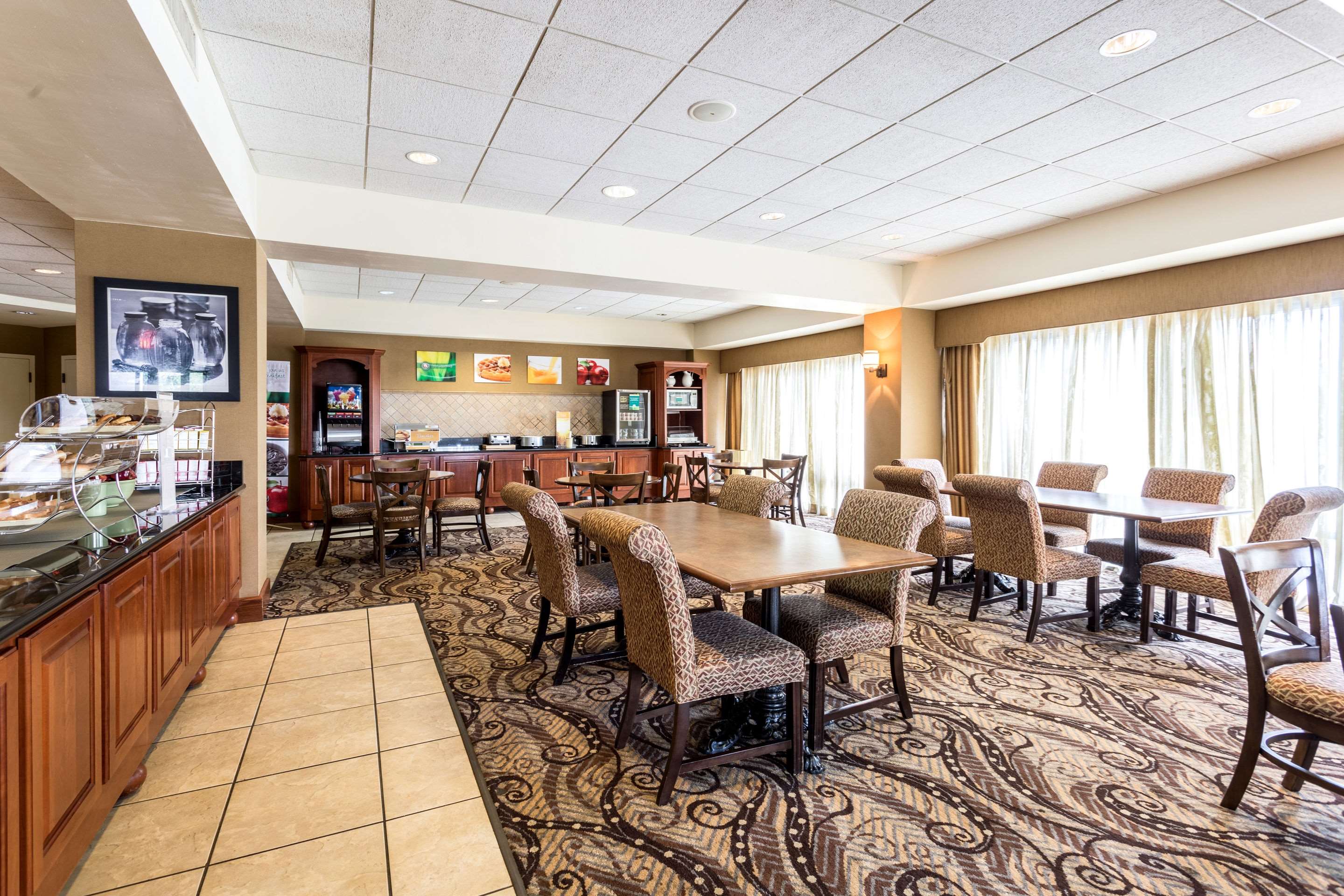 Enjoy breakfast in this seating area