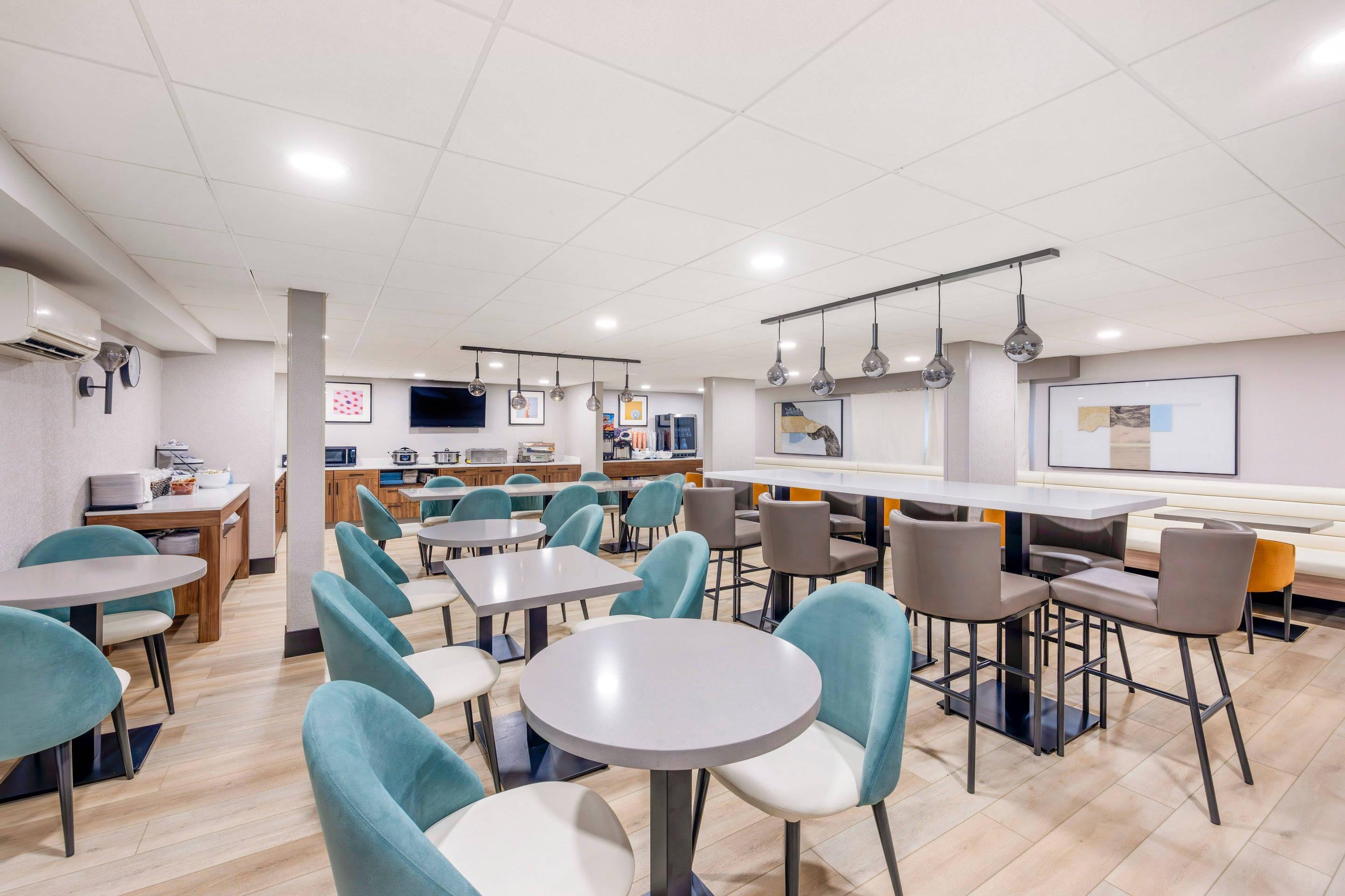 Enjoy breakfast in this seating area