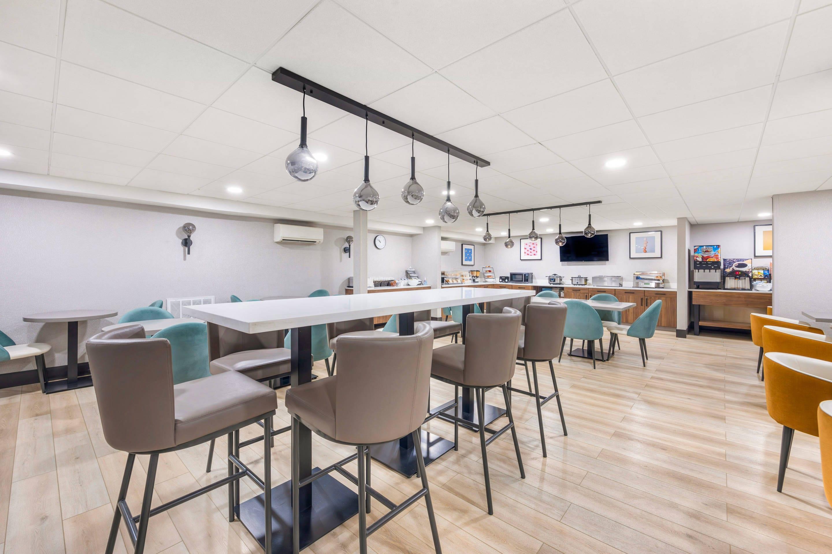 Enjoy breakfast in this seating area